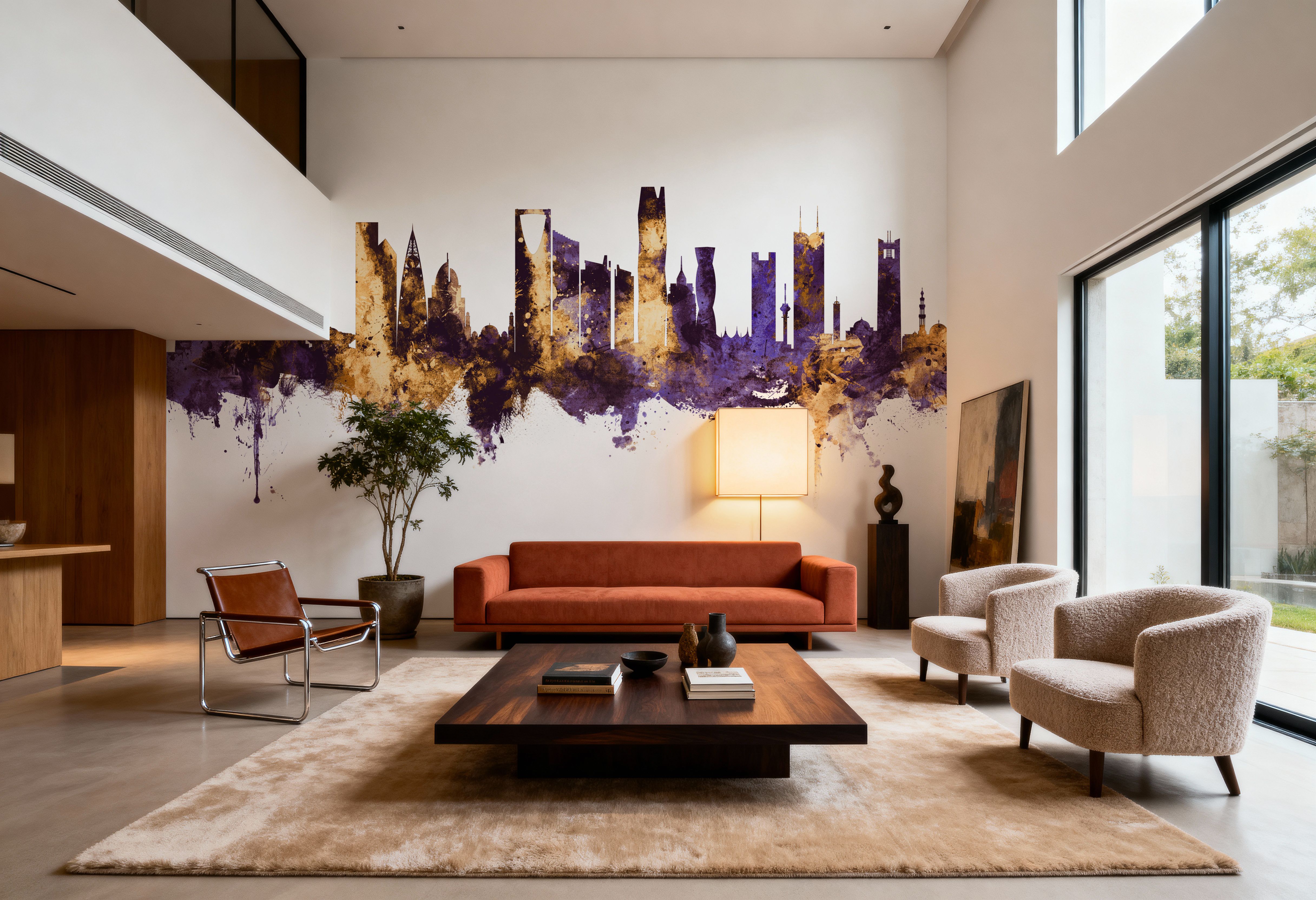 Riyadh Saudi Arabia Skyline Purple & Gold