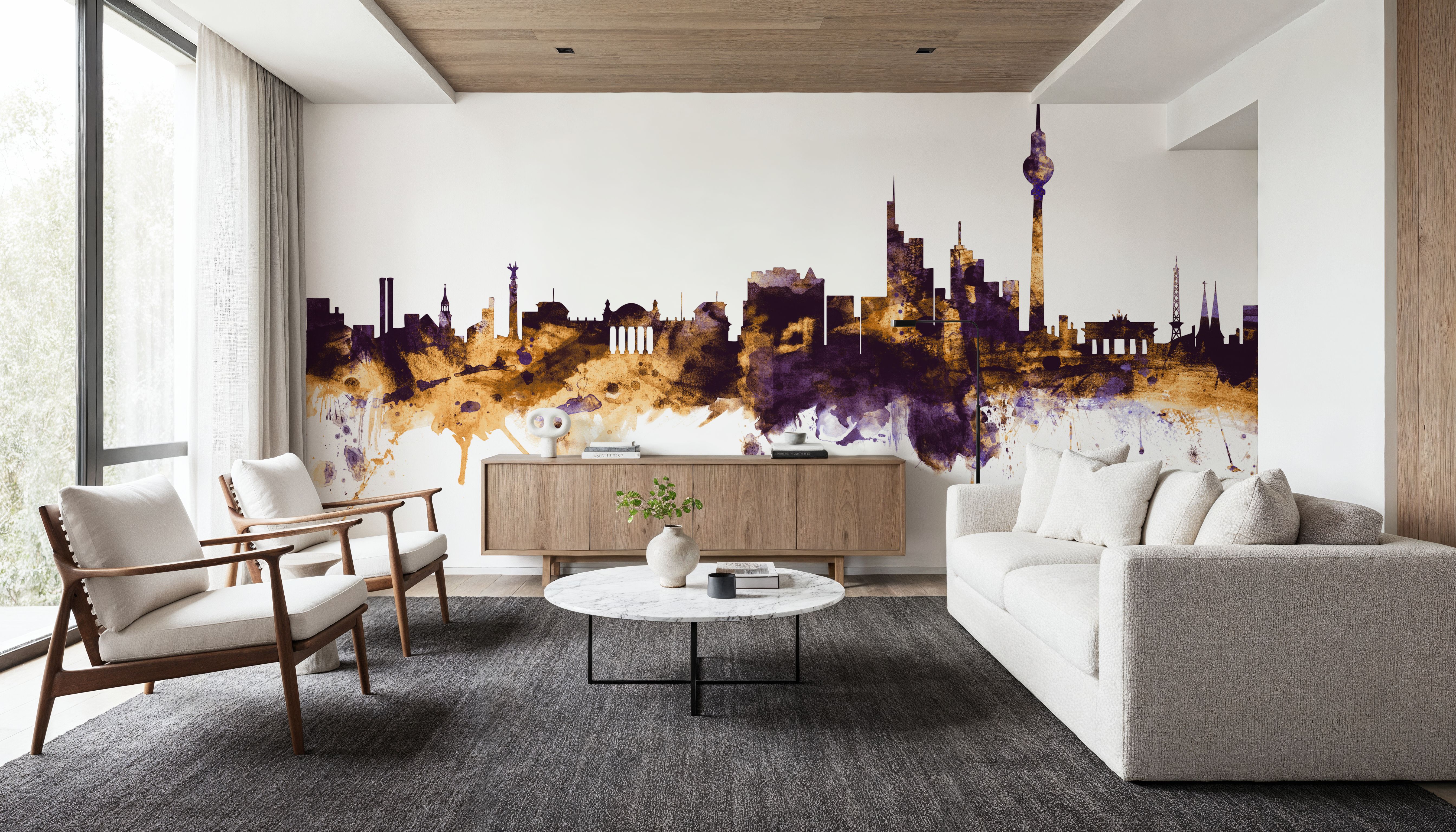 Berlin Skyline Purple & Gold