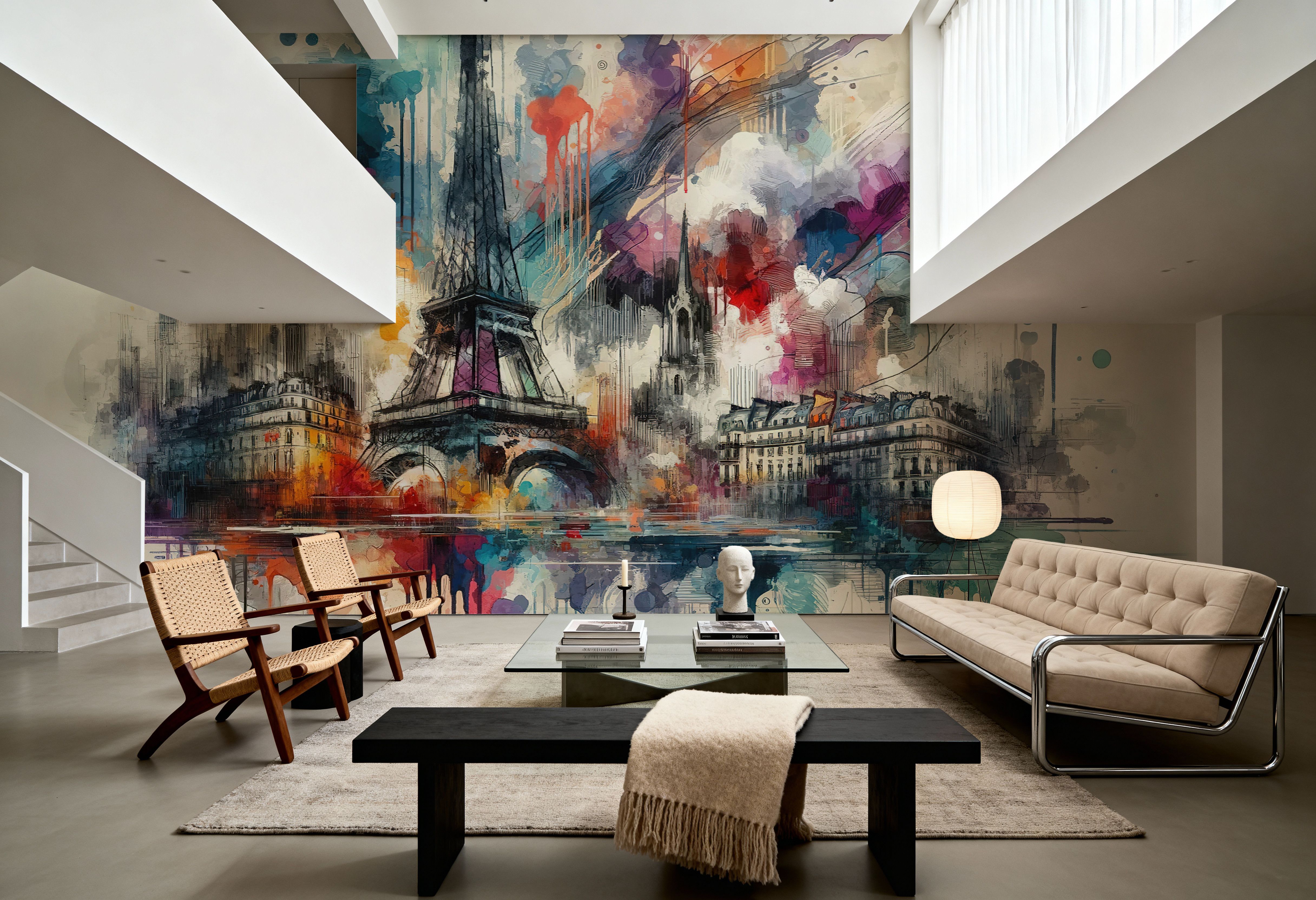 Watercolor Skyline Paris II, Wallpaper