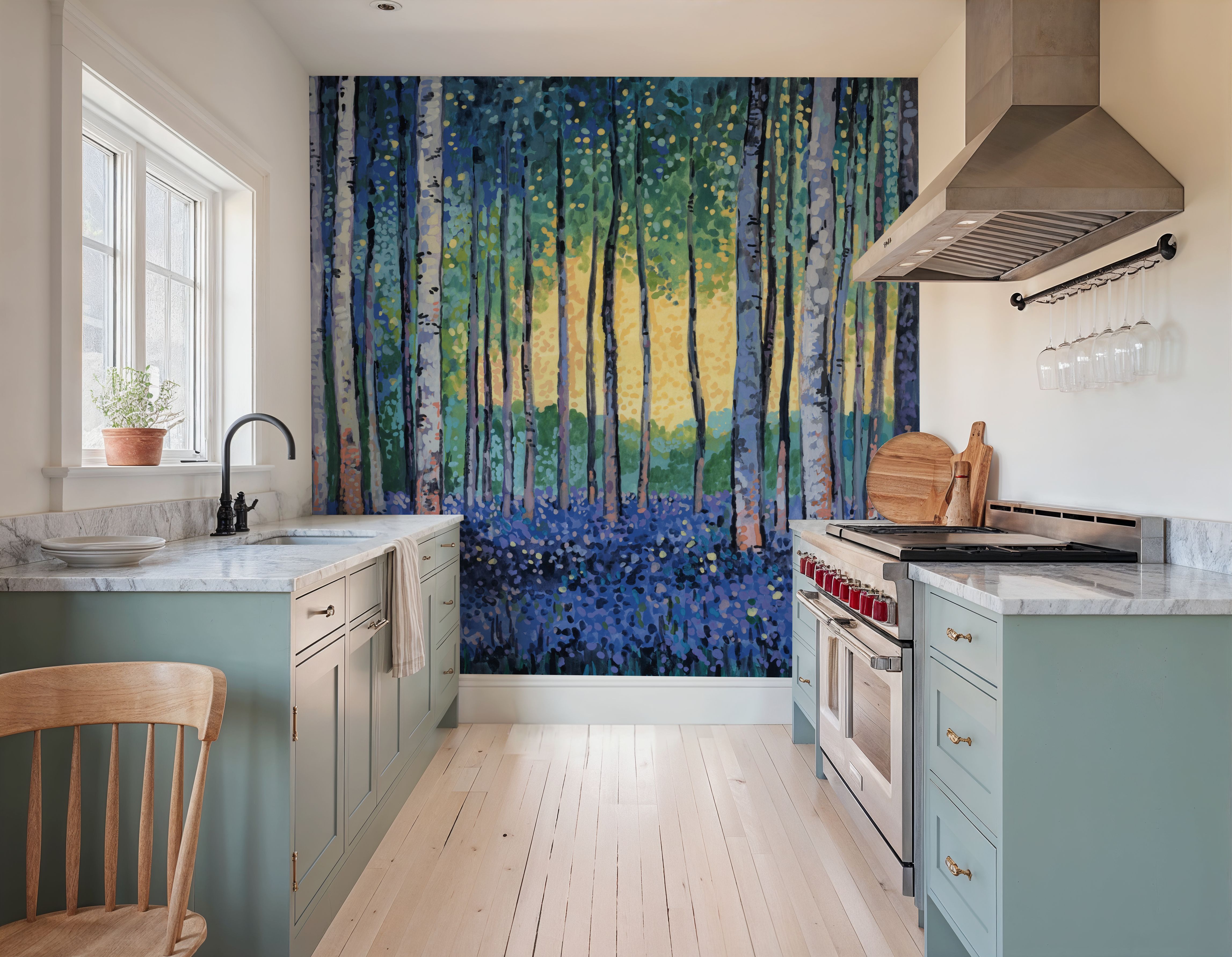 Birch Forest Flower Garden