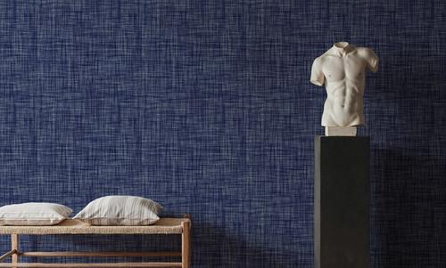 Mottled Linen Effect, Indigo Denim