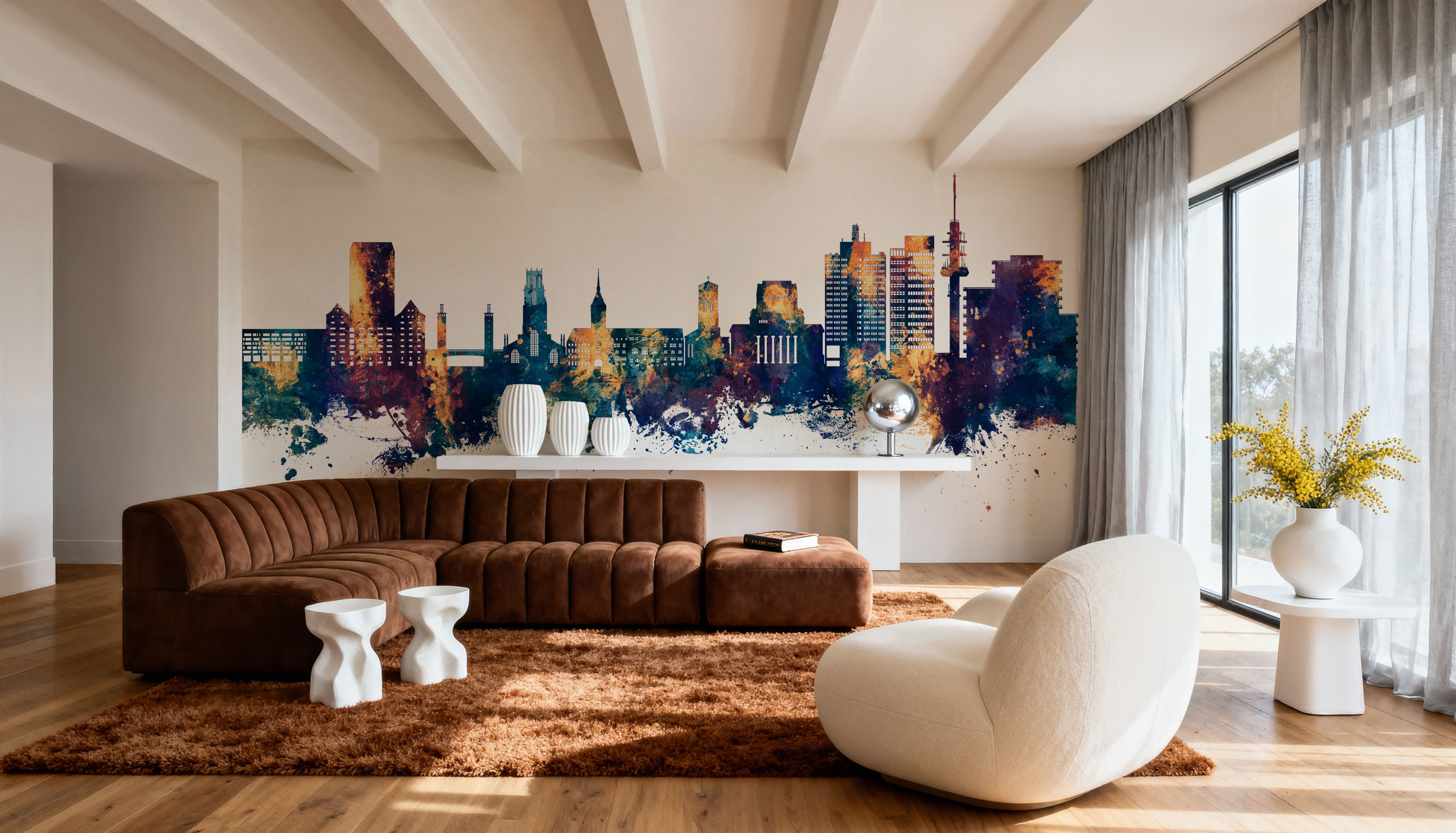 Duisburg Germany Skyline Blue & Bronze