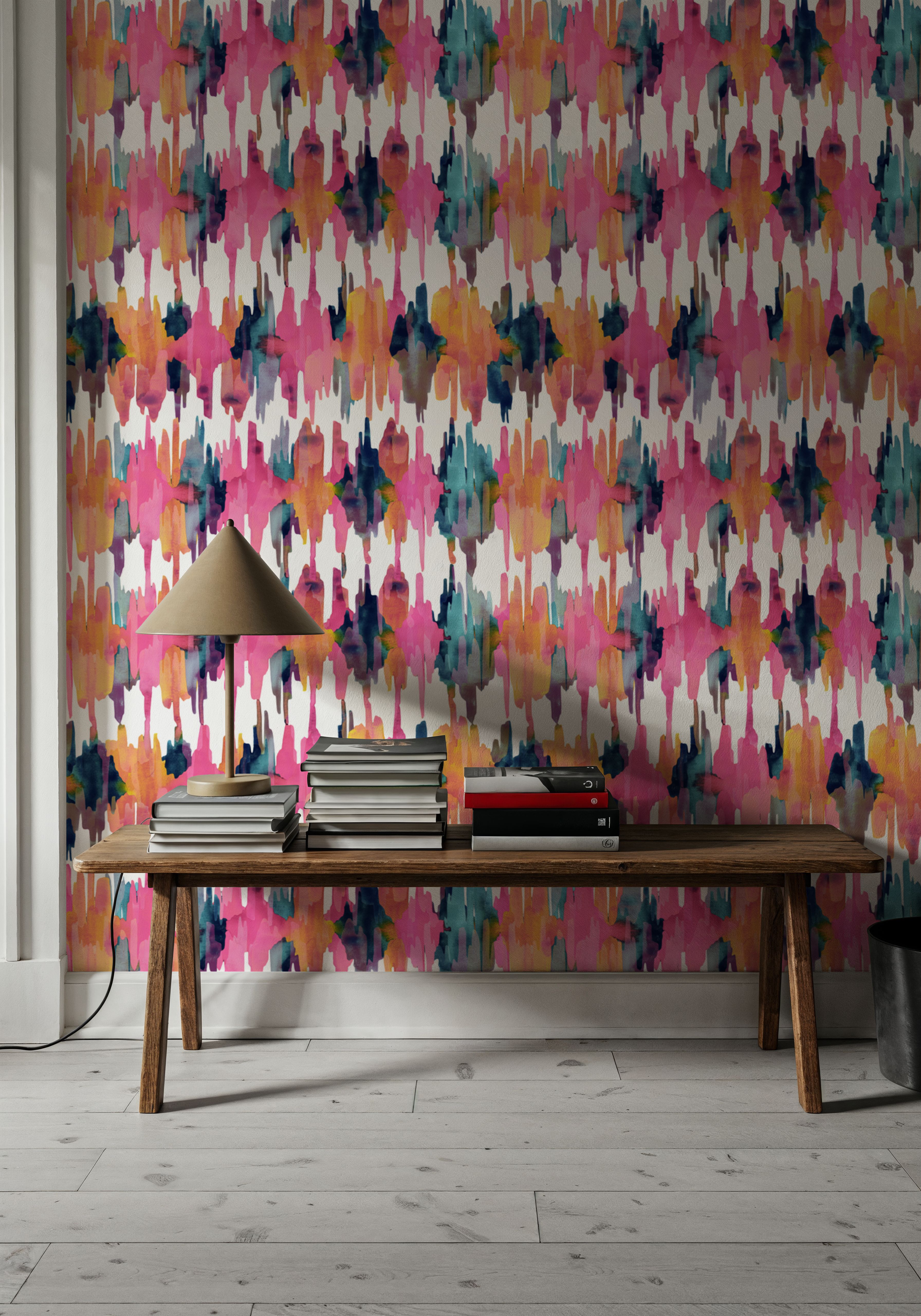 Rose Quarts Ikat, Wallpaper