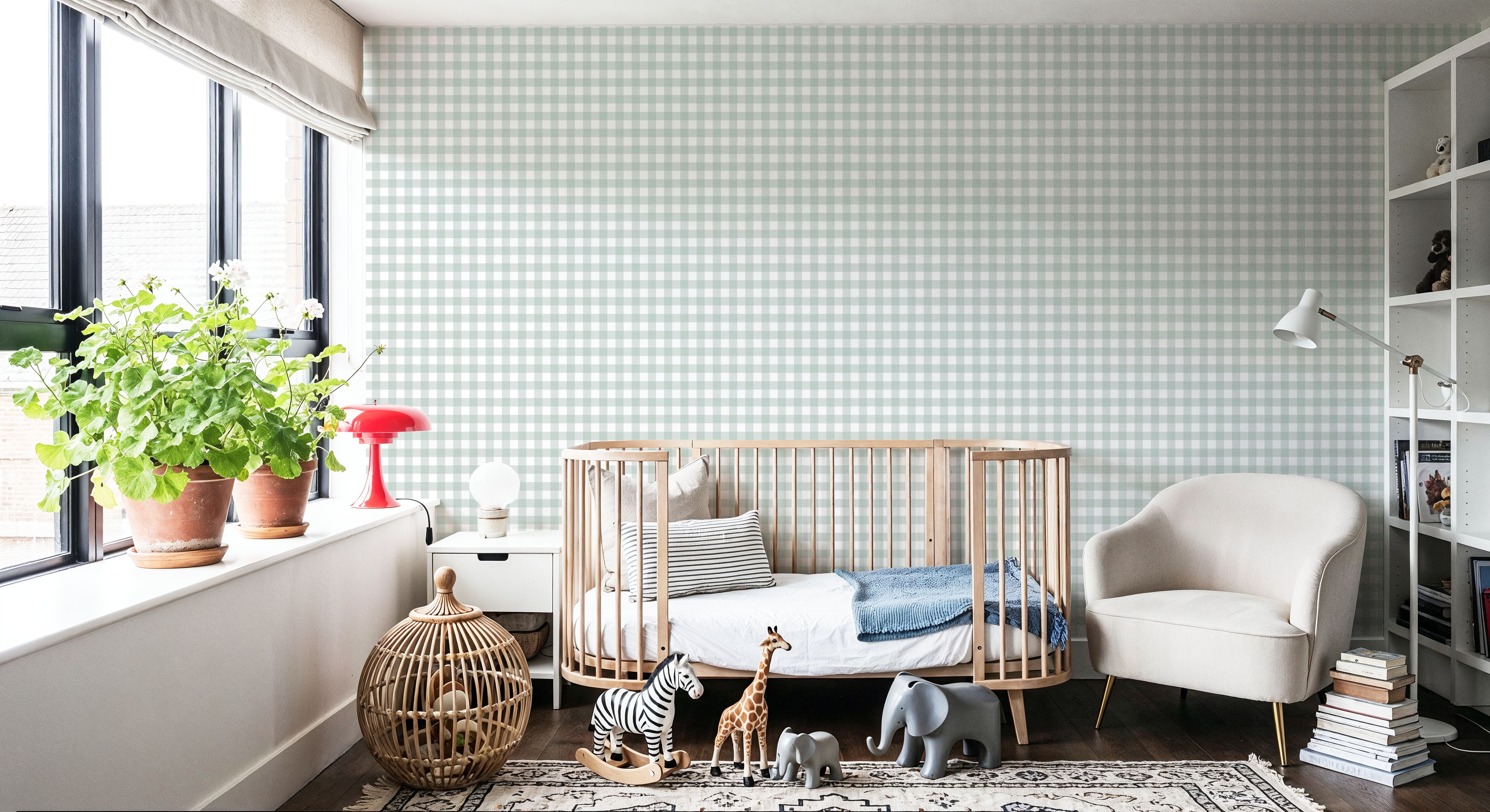 Gingham Linden Green