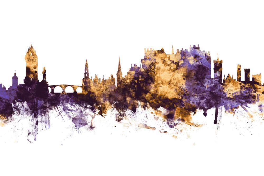 Stirling Scotland Skyline Purple & Gold