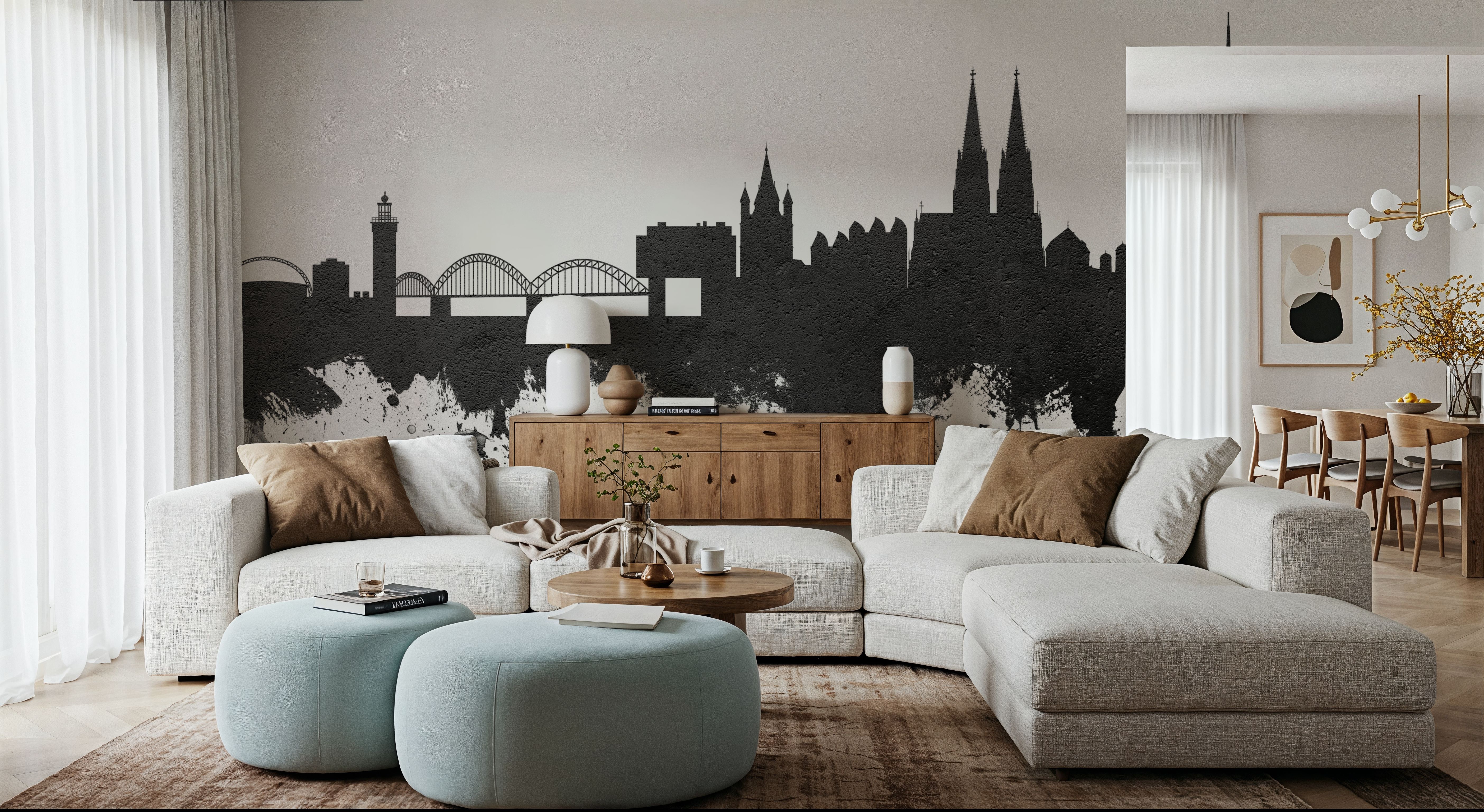 Cologne Germany Skyline Black & White