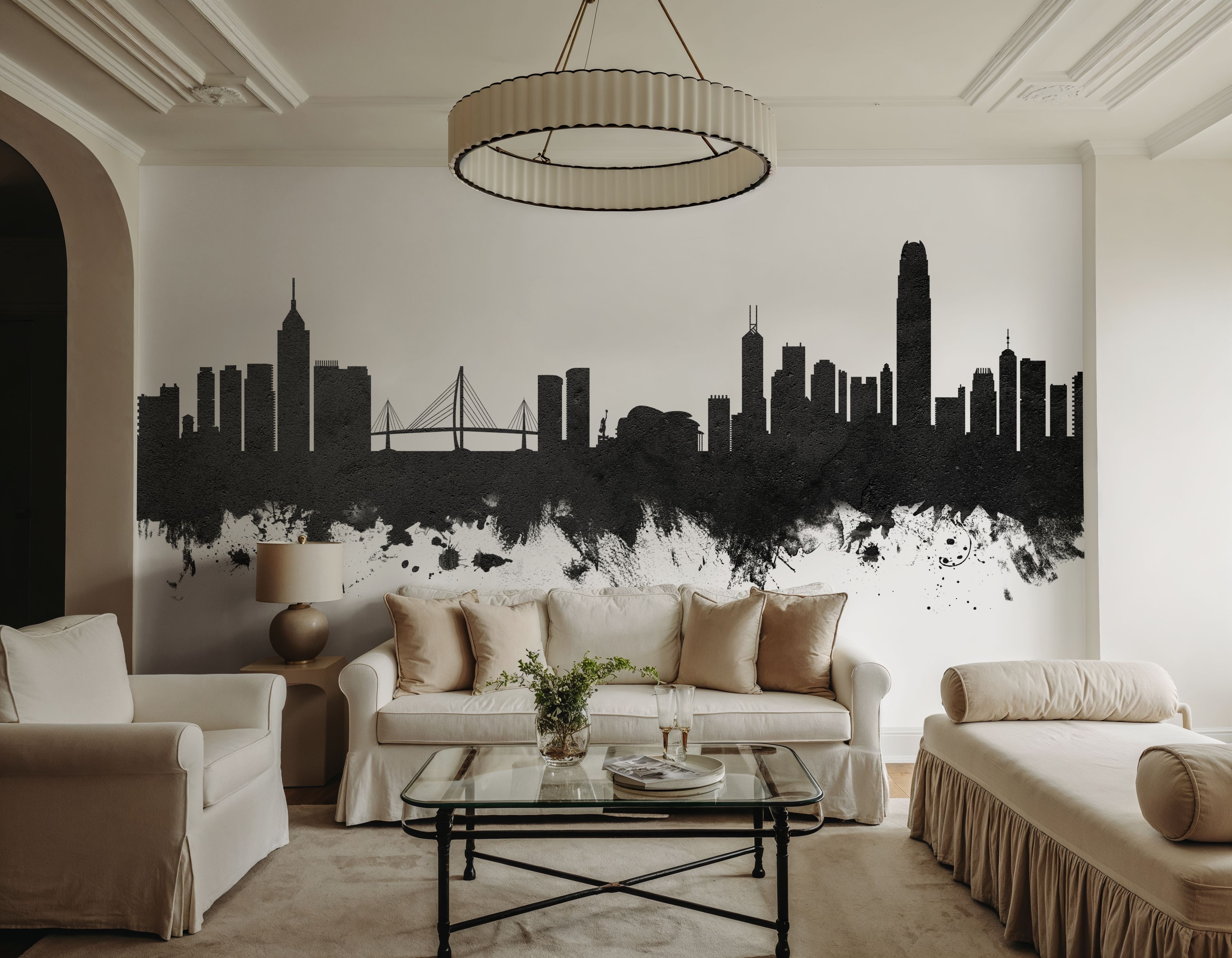 Hong Kong Skyline Black & White