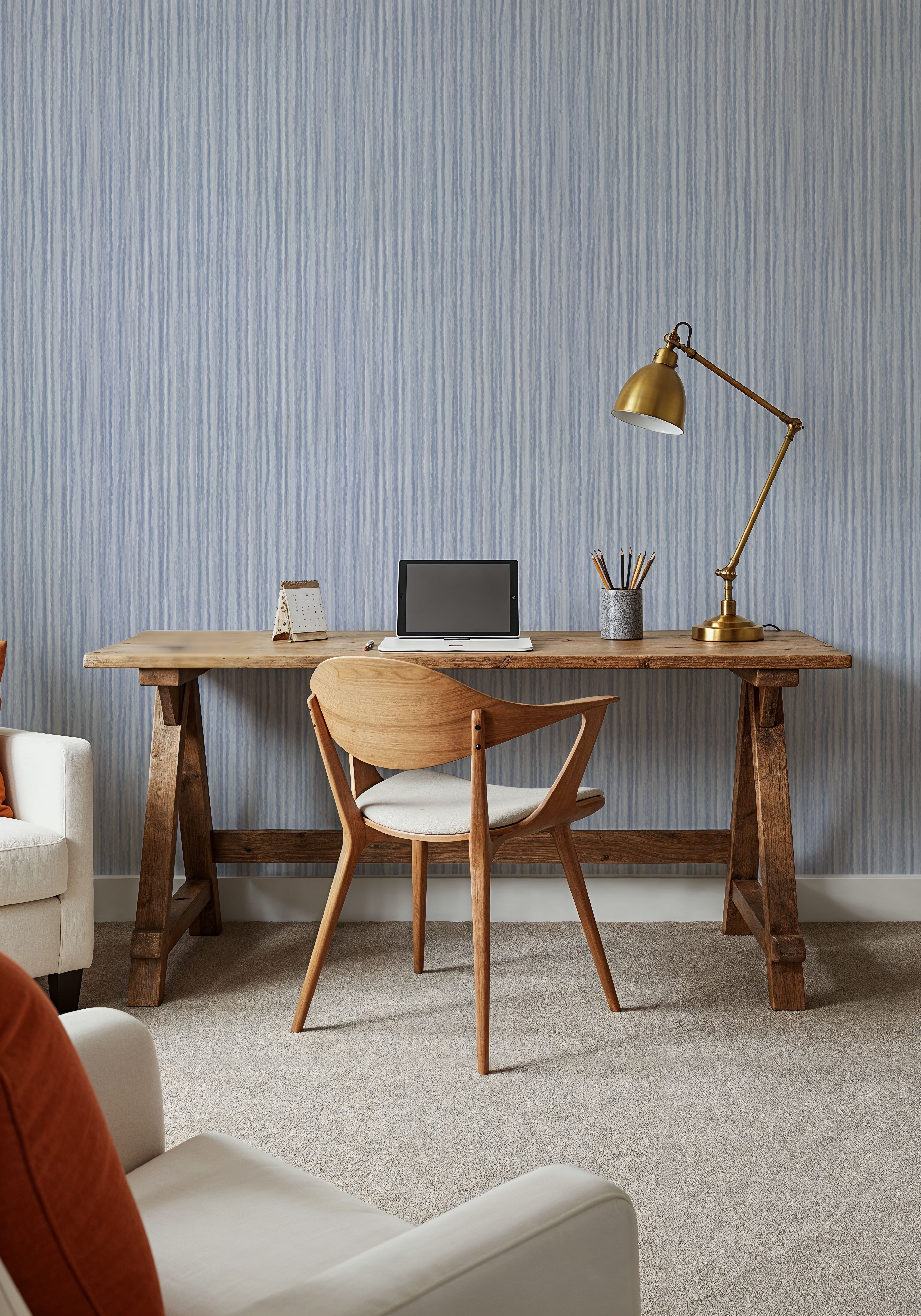 Textured Lines, French Blue