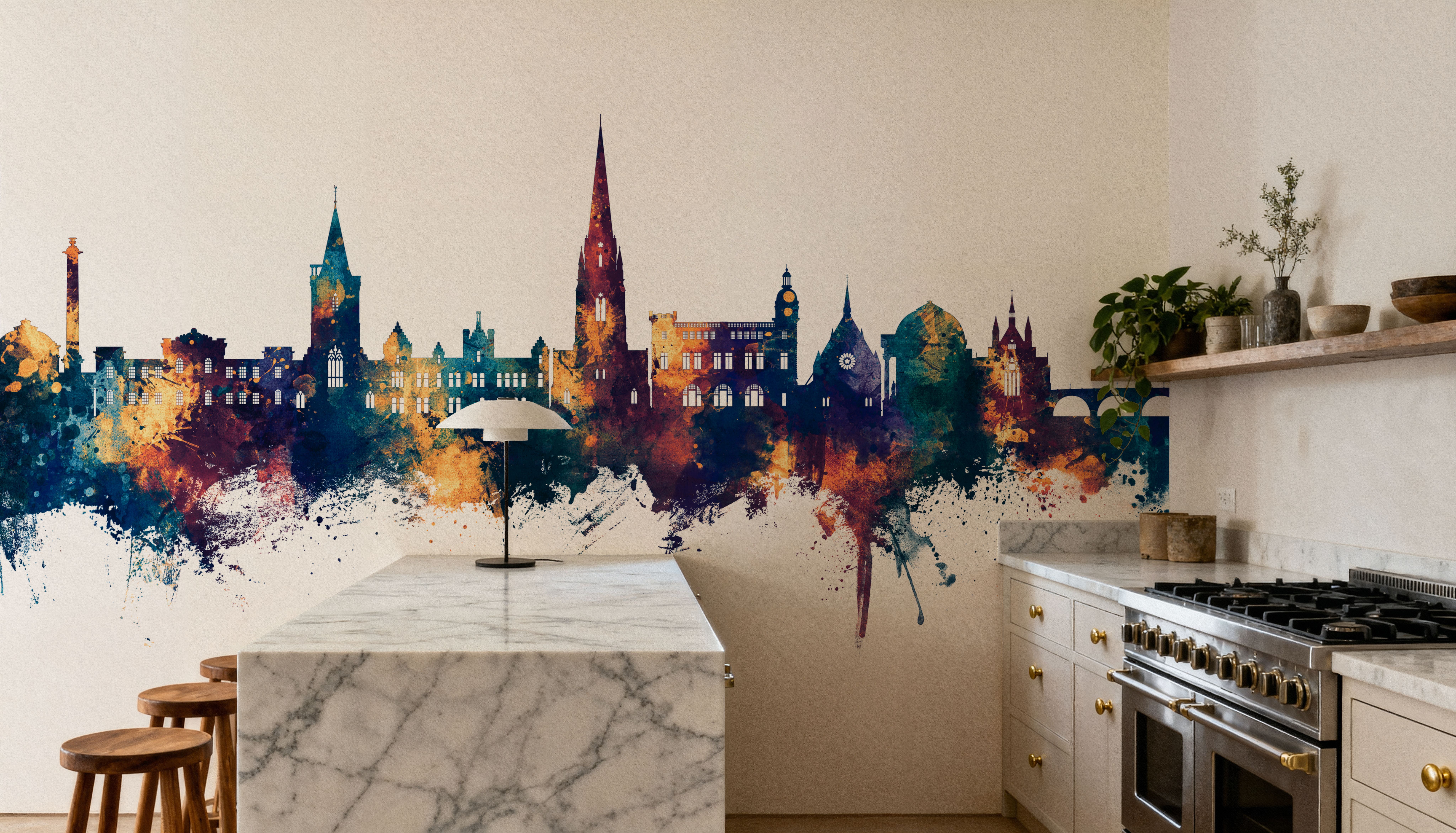 Perth Scotland Skyline Blue & Bronze