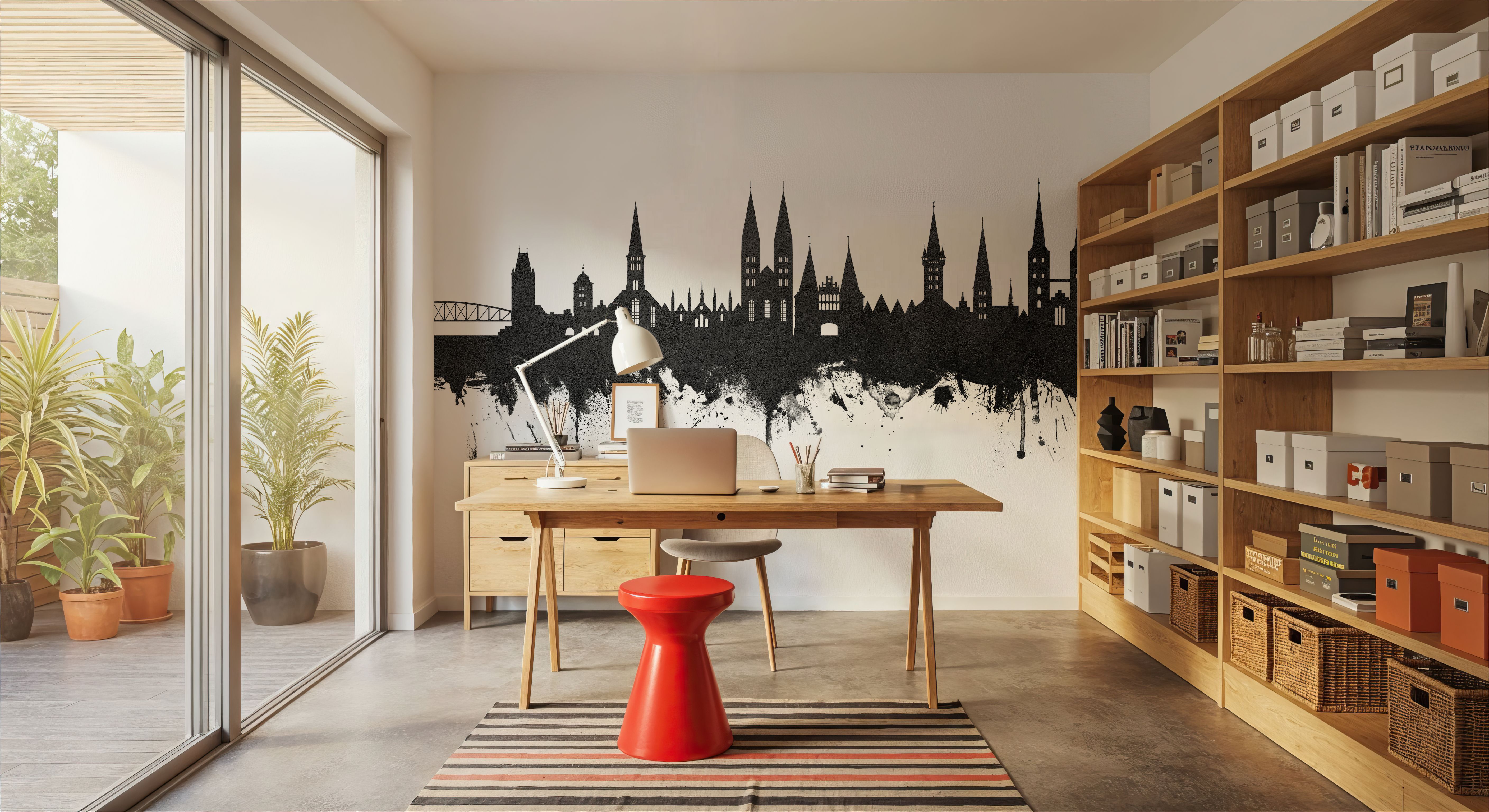 Lubeck Germany Skyline Black & White
