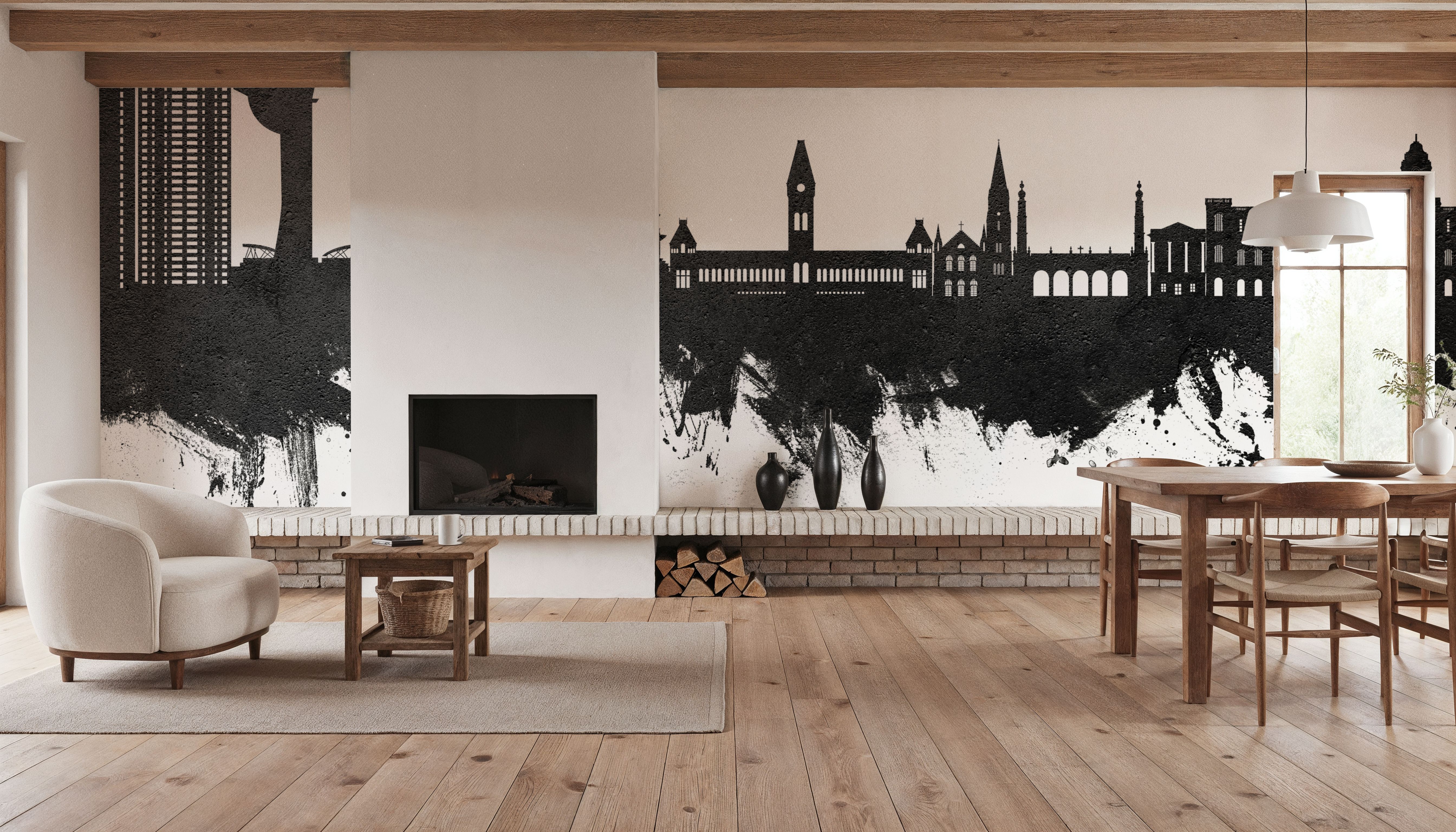 Chennai Skyline India Black & White