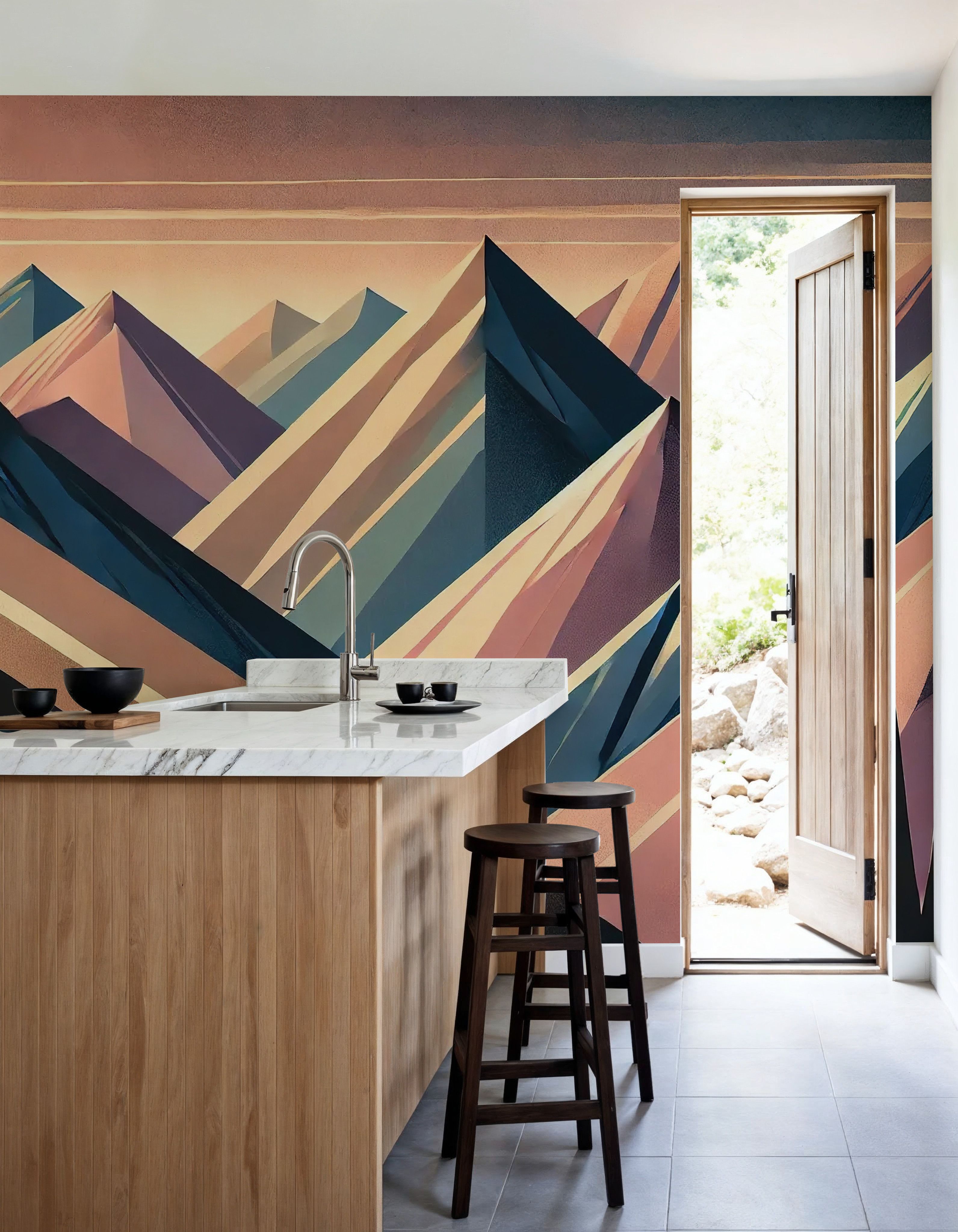 Serenity Mountain Vista in Art Deco