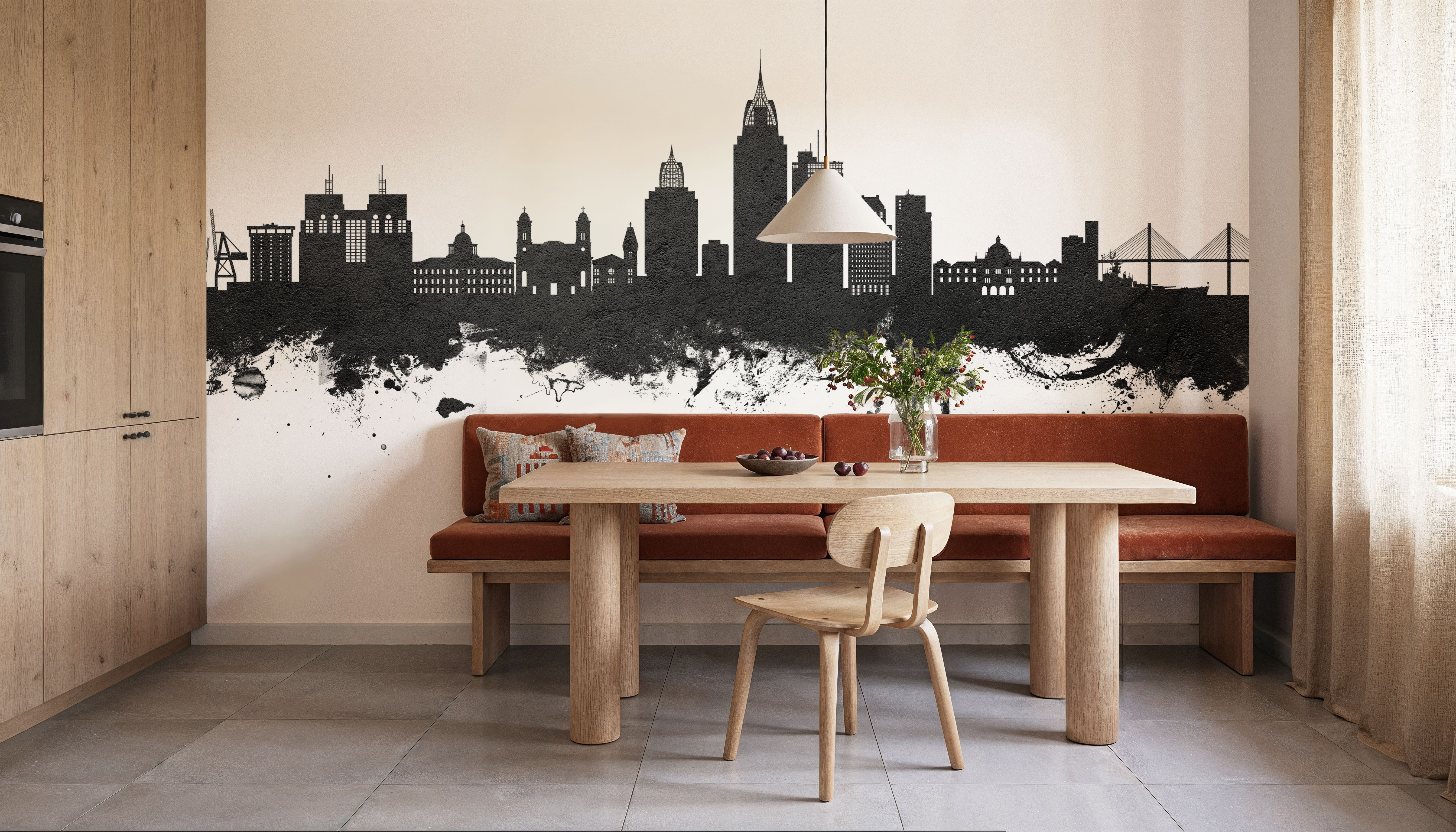 Mobile Alabama Skyline Black & White