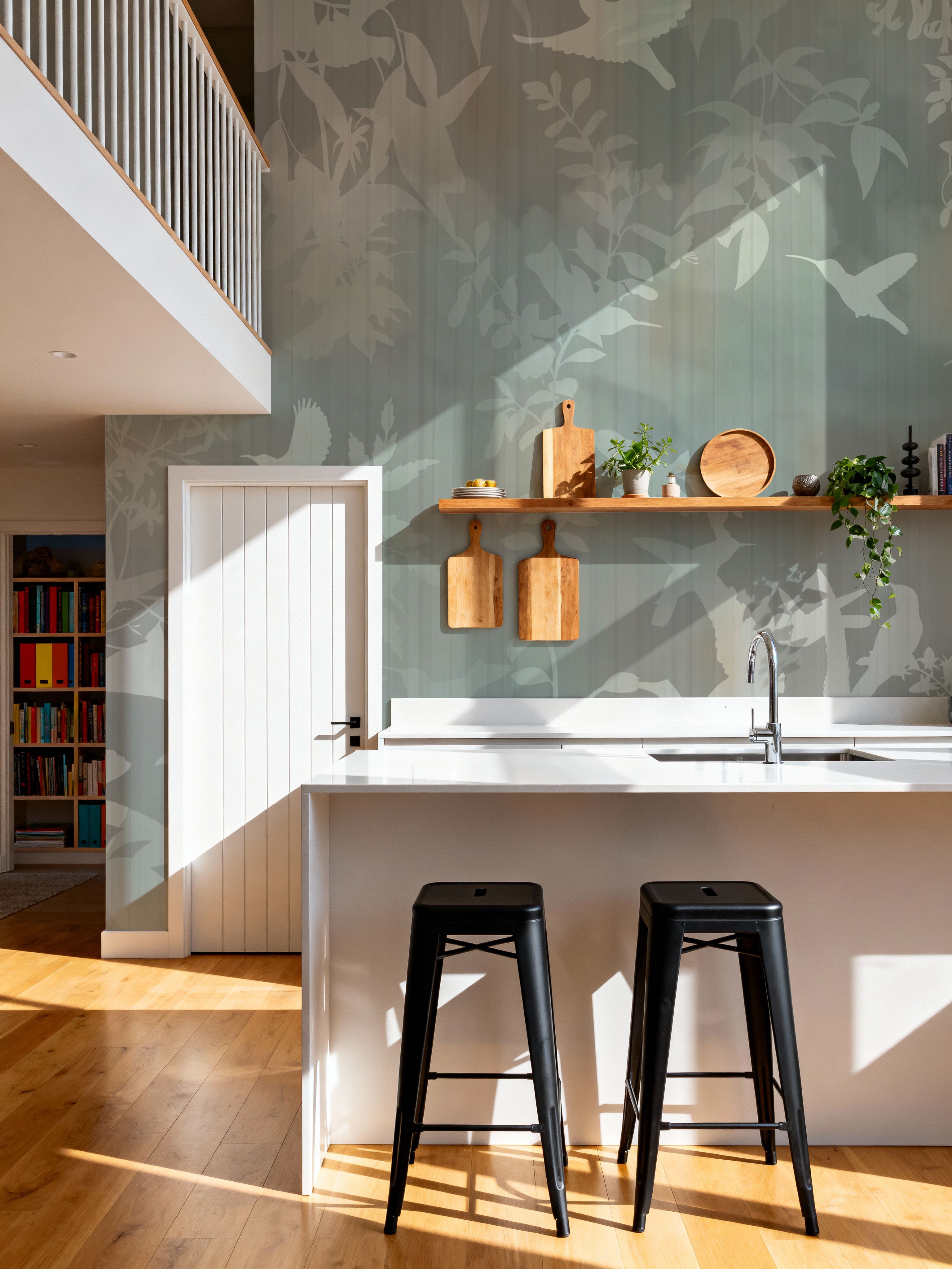 Birds in the Fog Green