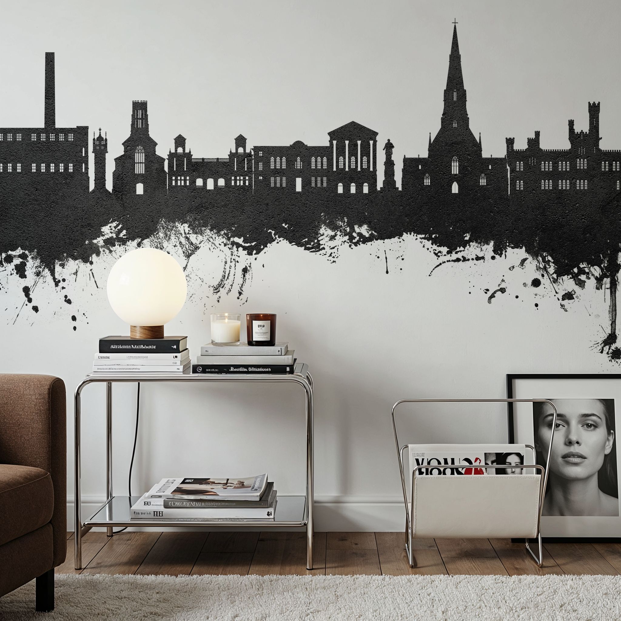 Bury England Skyline Black & White