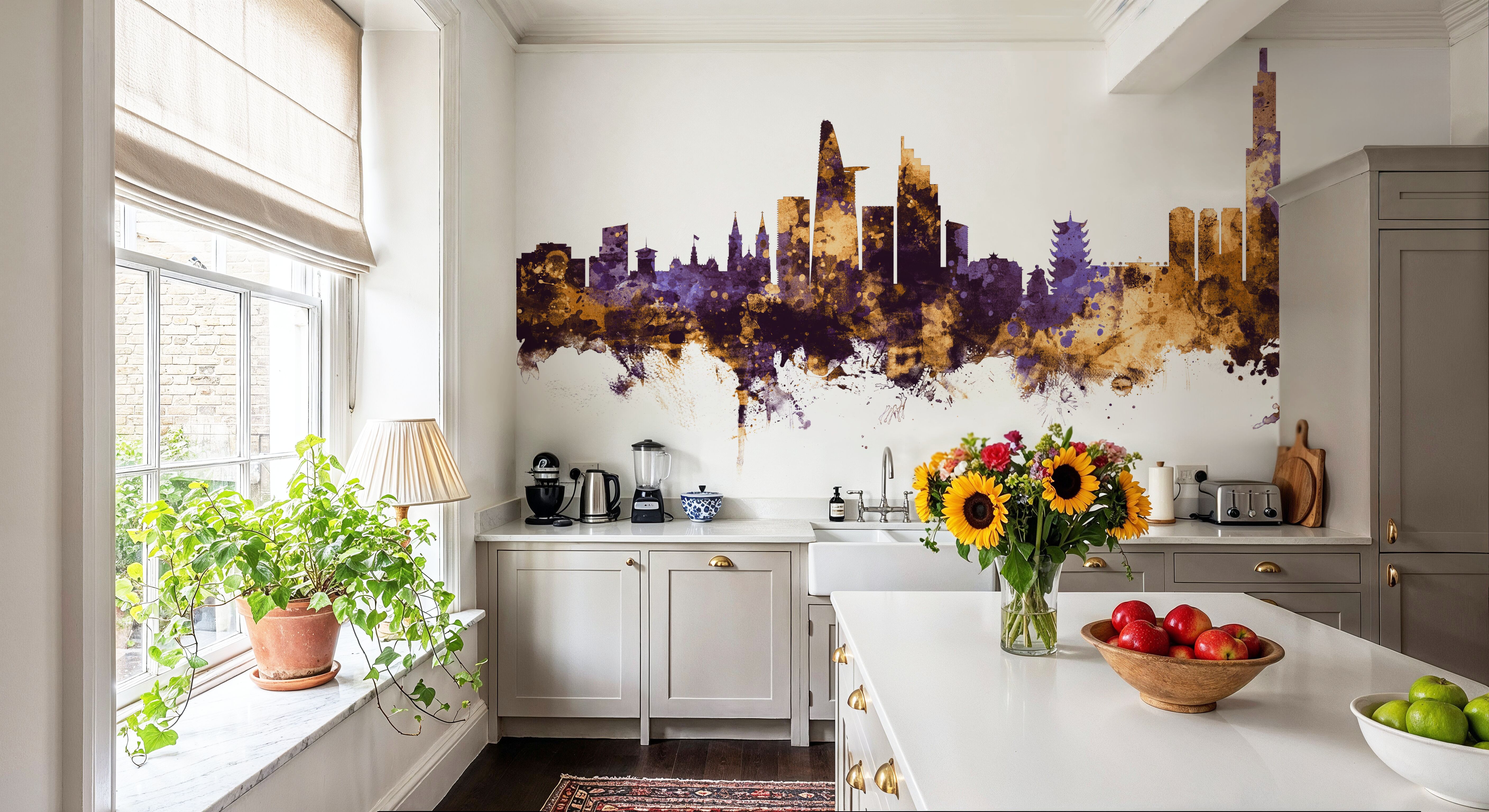 Ho Chi Minh City Vietnam Skyline Purple & Gold