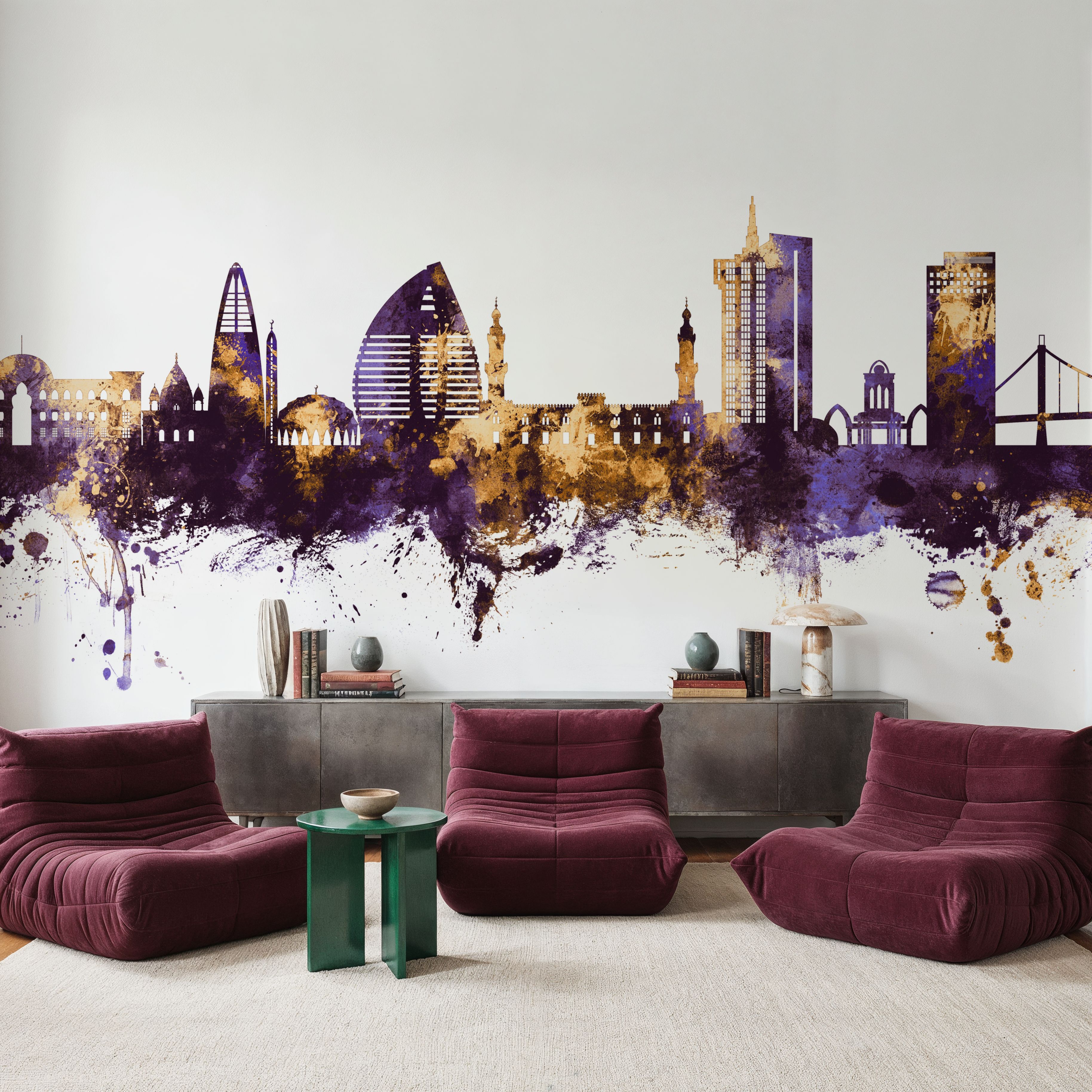 Khartoum Sudan Skyline Purple & Gold