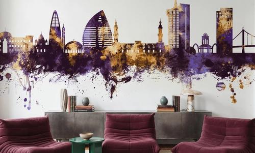 Khartoum Sudan Skyline Purple & Gold