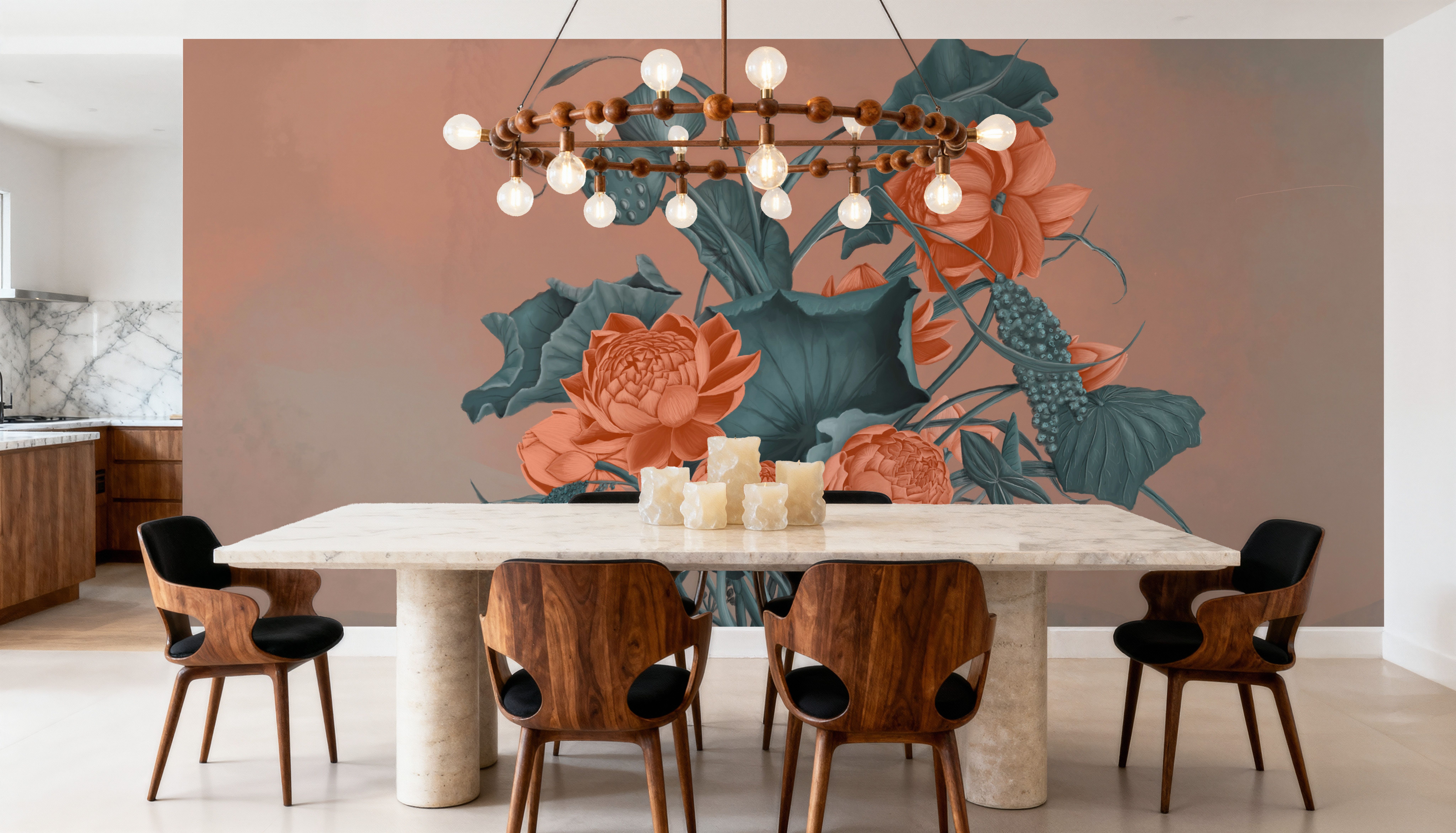 Humble Blooms - Peach and Teal