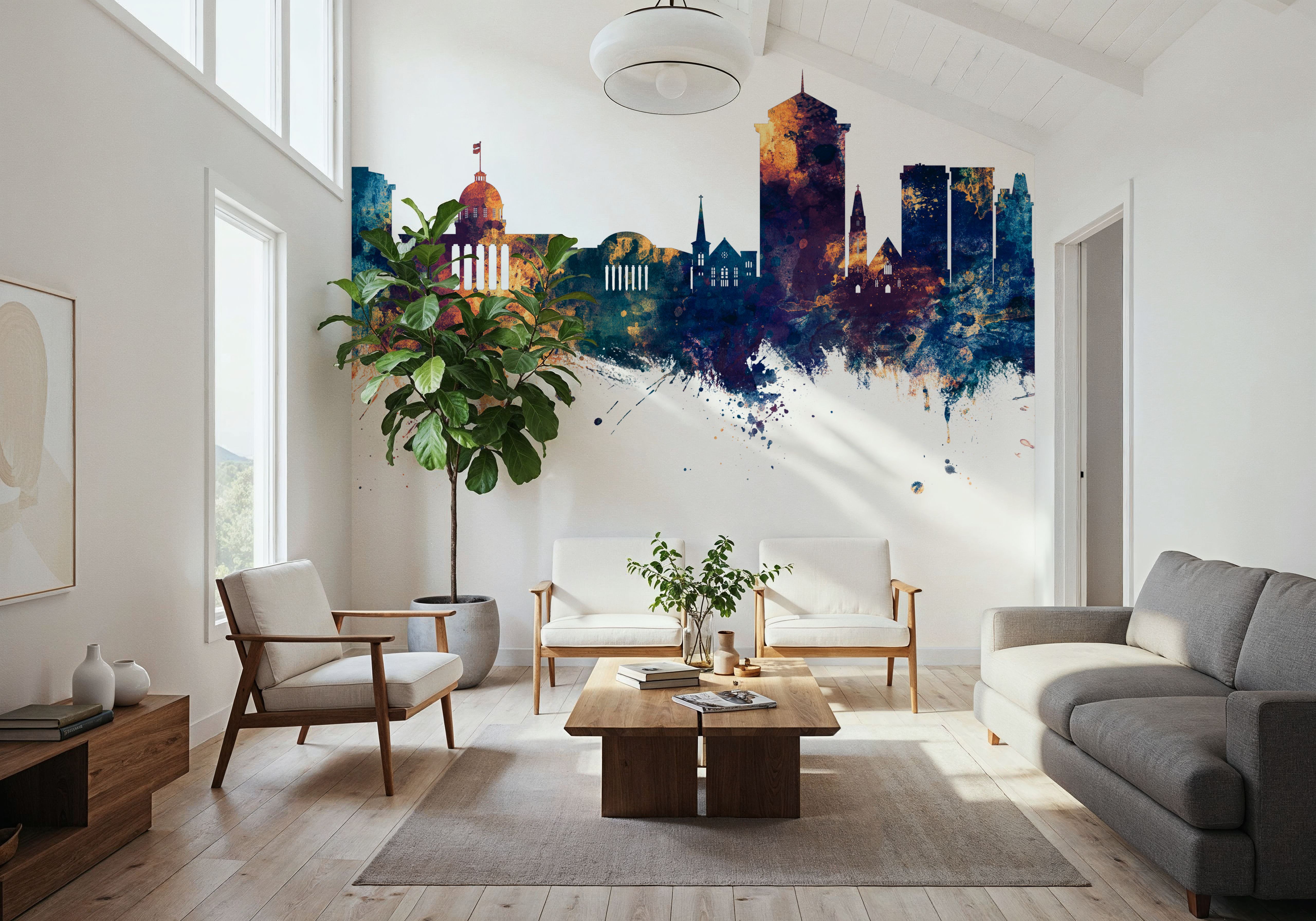 Montgomery Alabama Skyline Blue & Bronze