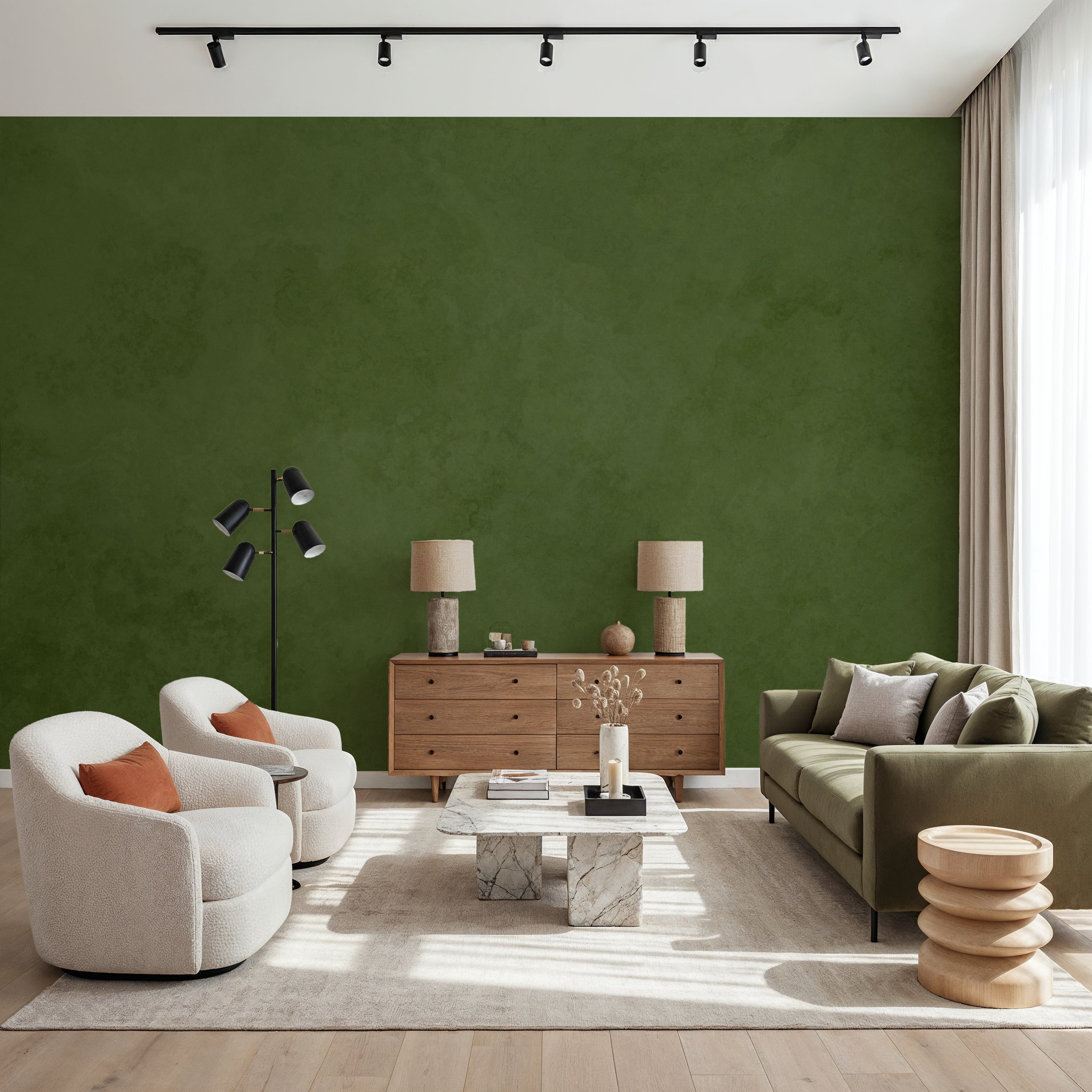 Subtle Plaster Wall, Dill Green