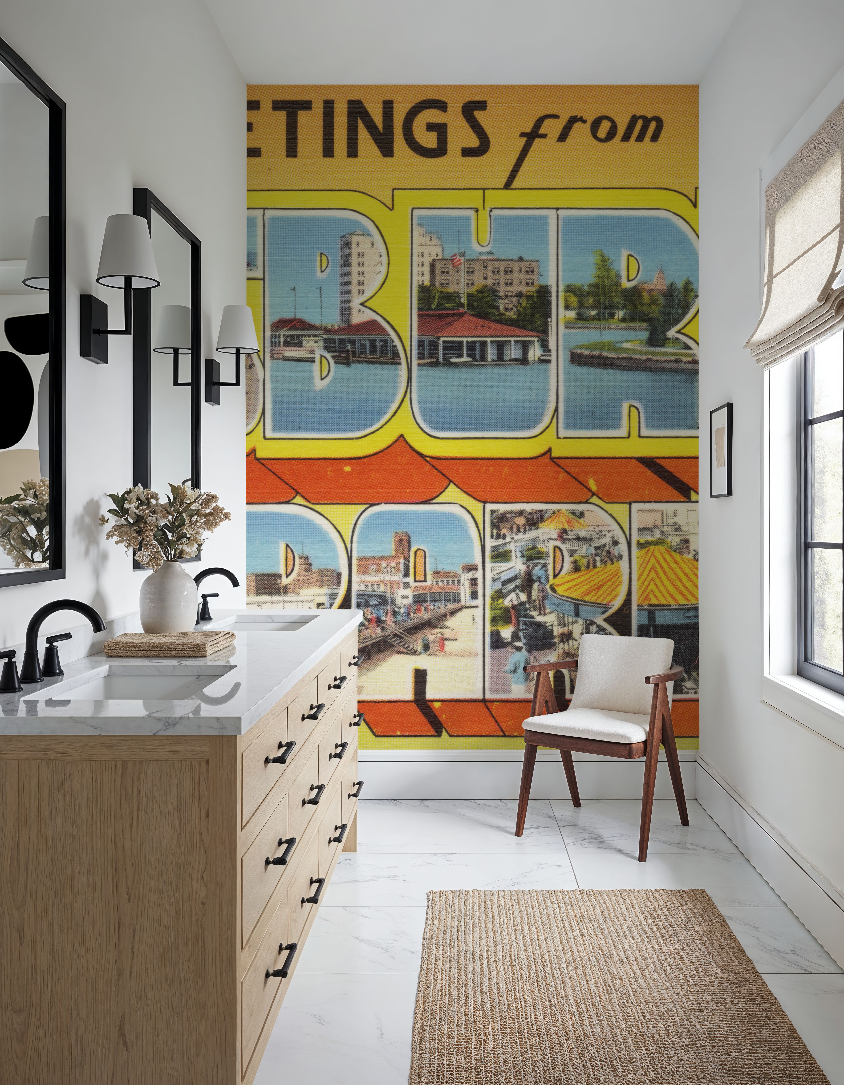 Greetings from Asbury Park NJ. - Screenprint Postcard