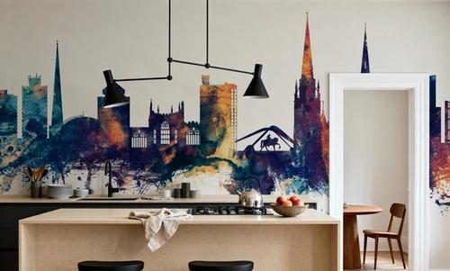 Coventry England Skyline Blue & Bronze