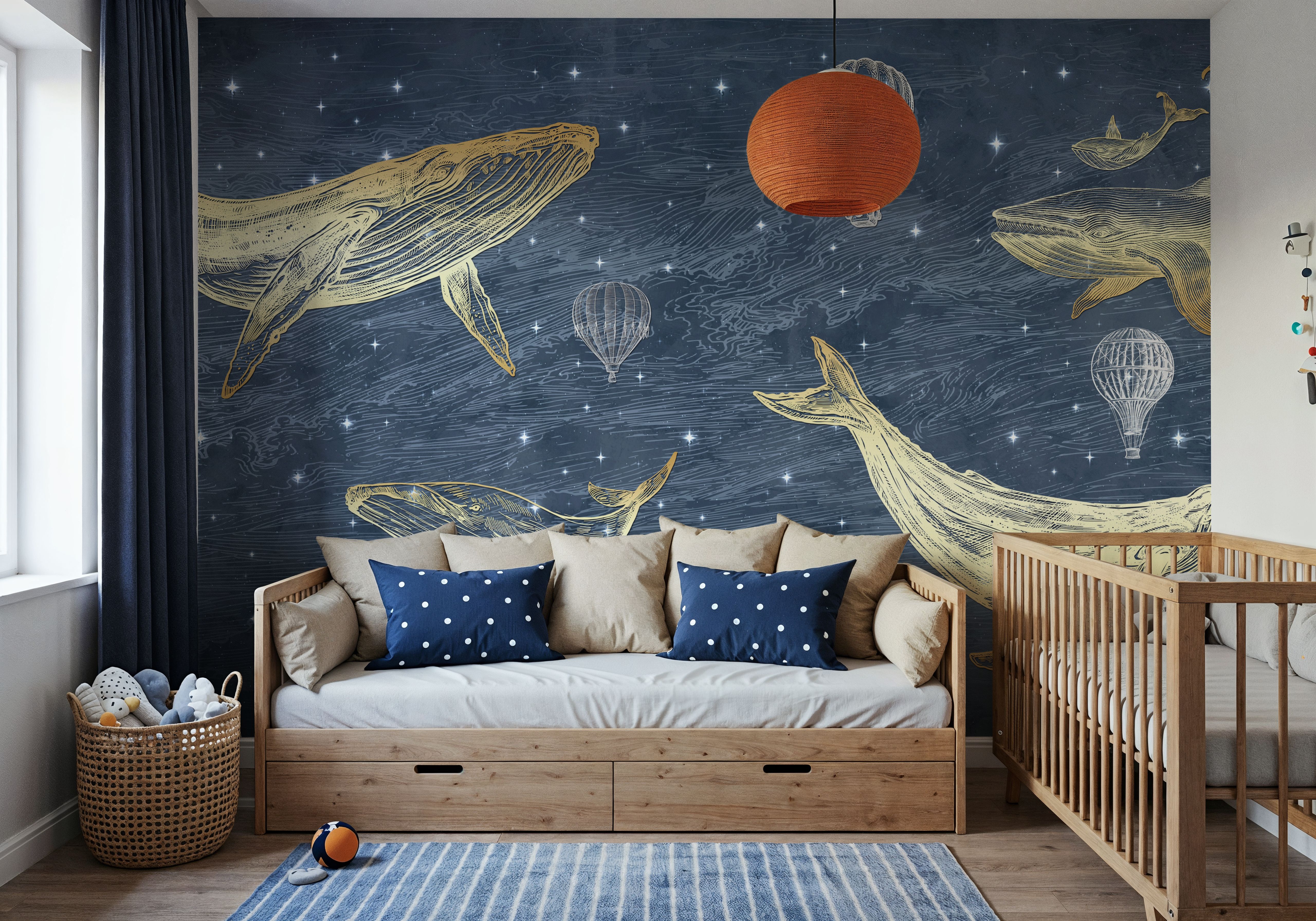 Whales in The Sky with Balloons, Washed