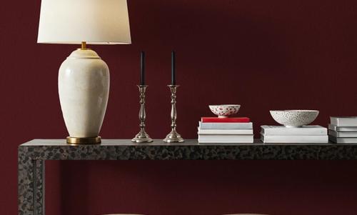 Faux Sand Stucco Finish, Burgundy