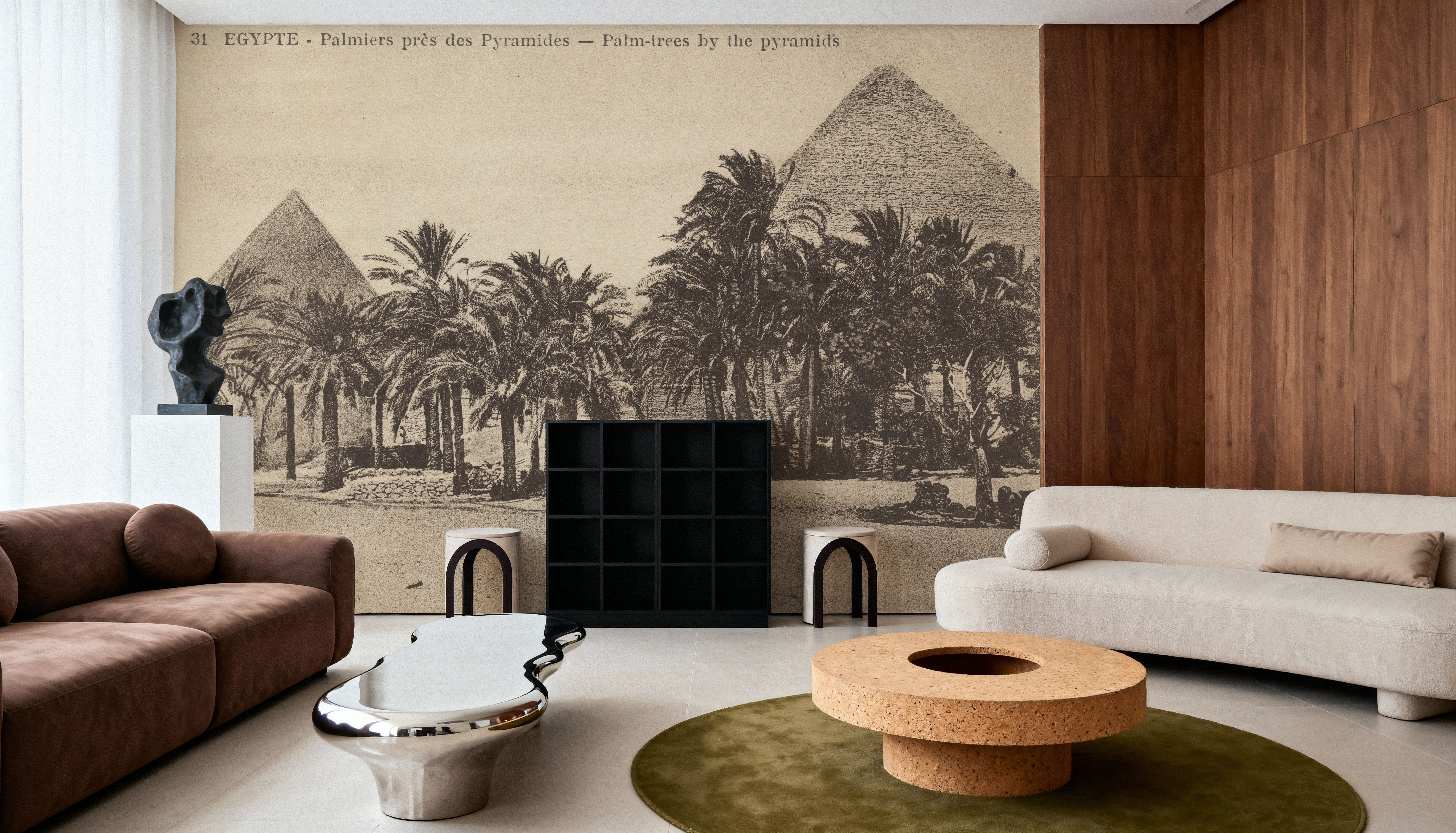Pyramid Palmtrees Postcard - Screenprint