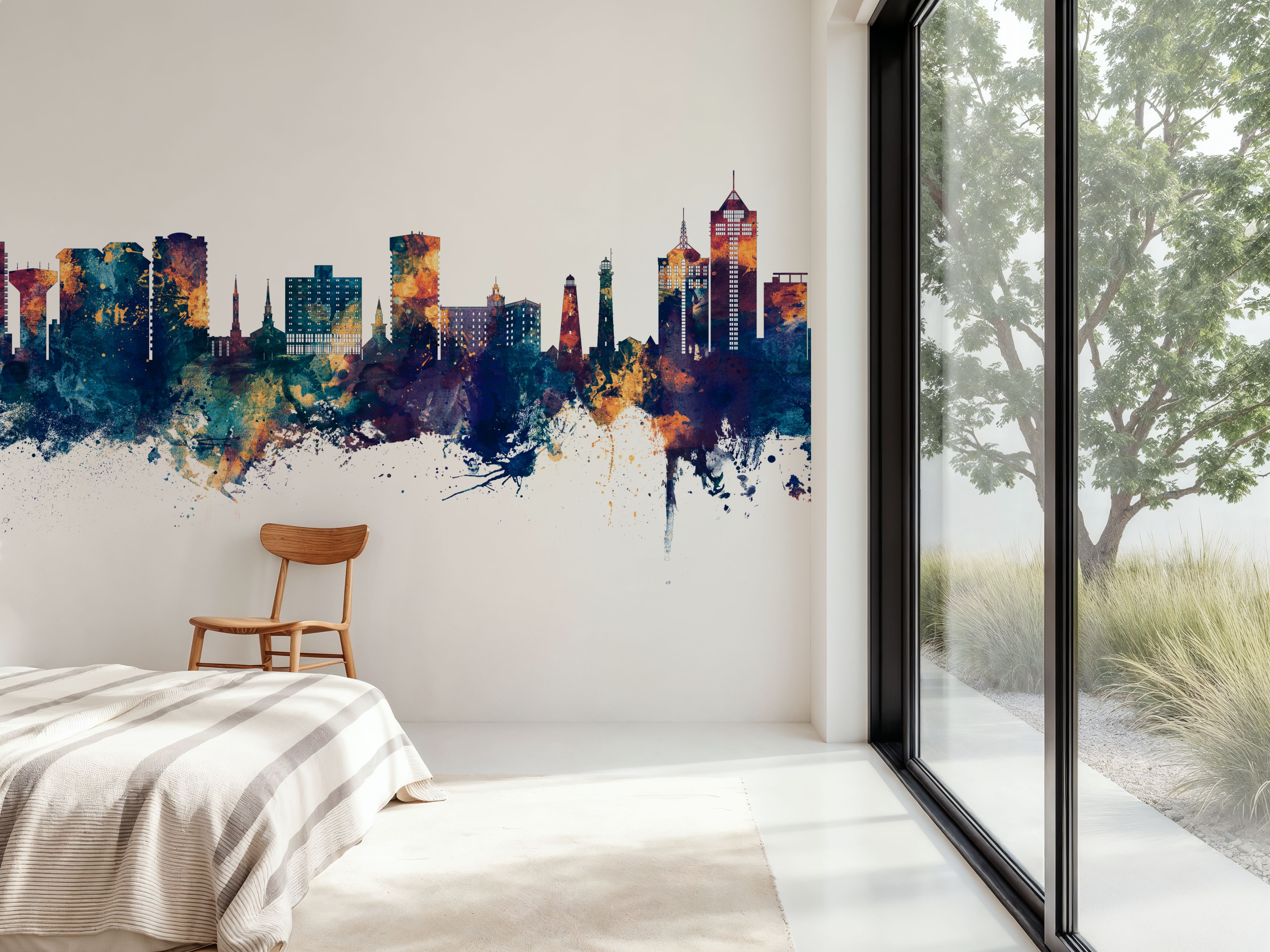 Virginia Beach Skyline Blue & Bronze