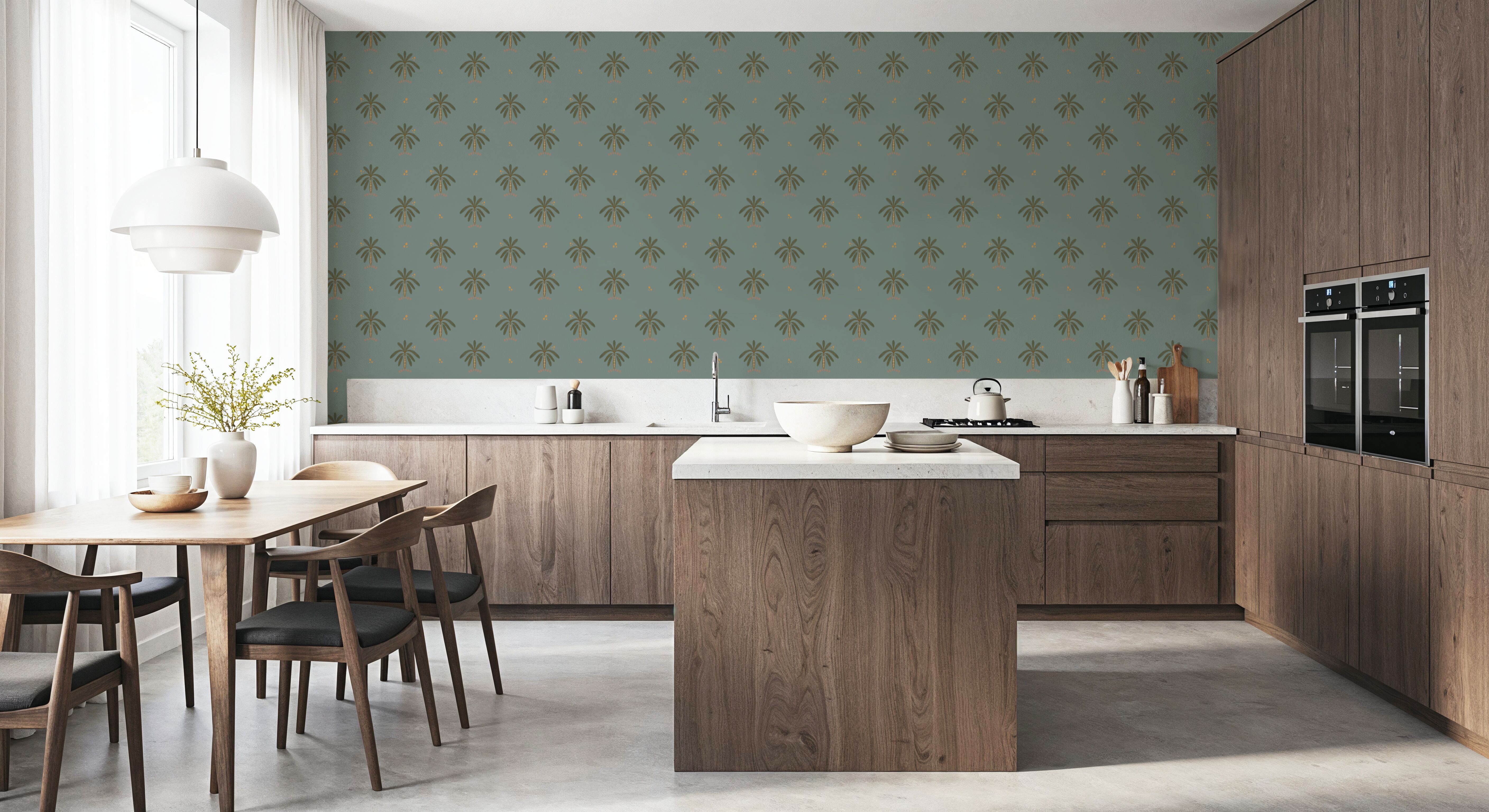 Boho Palms-Cave, Blue Green