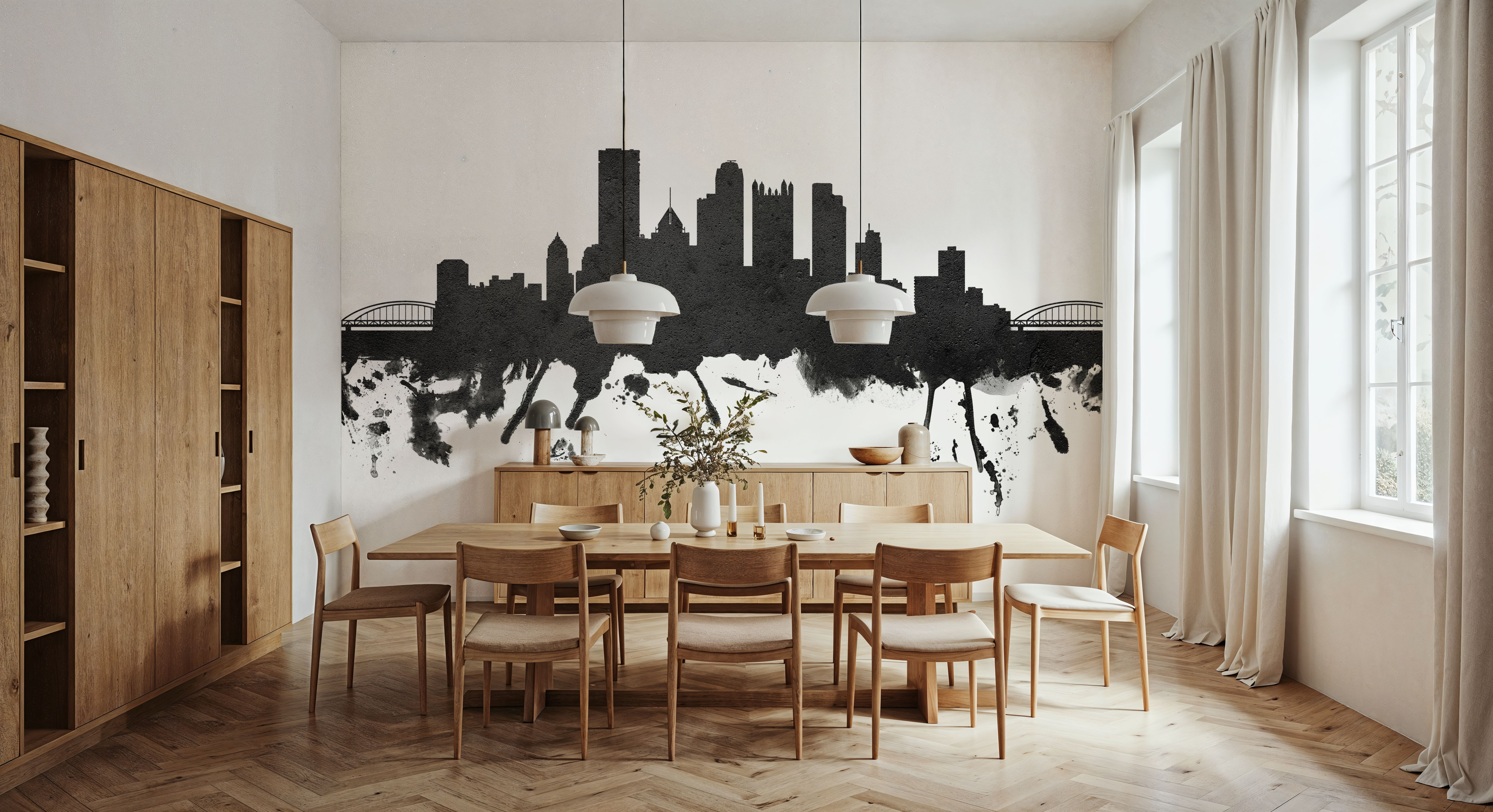 Pittsburg Pennsylvania Skyline Black & White