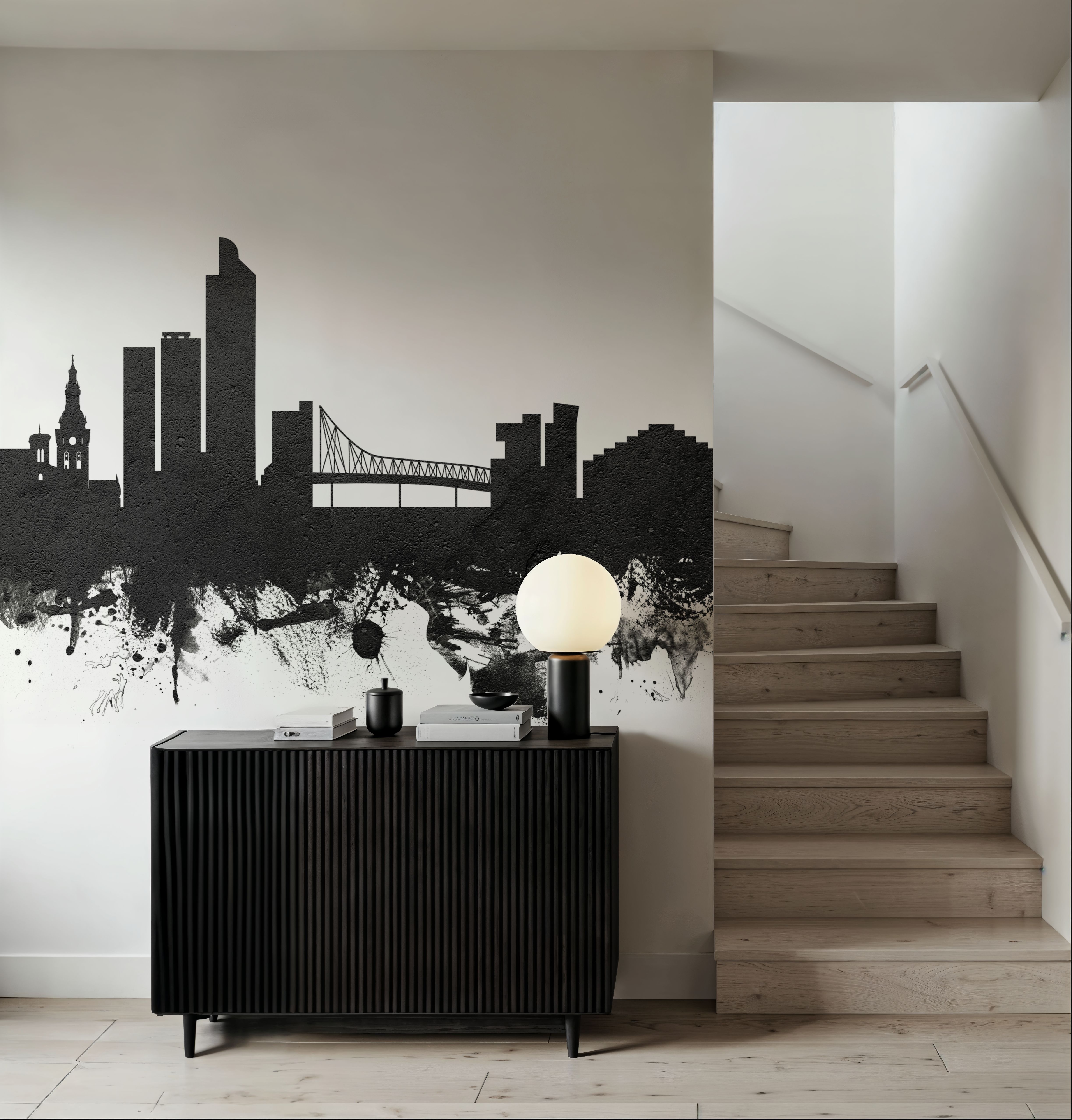 Oslo Skyline Black & White