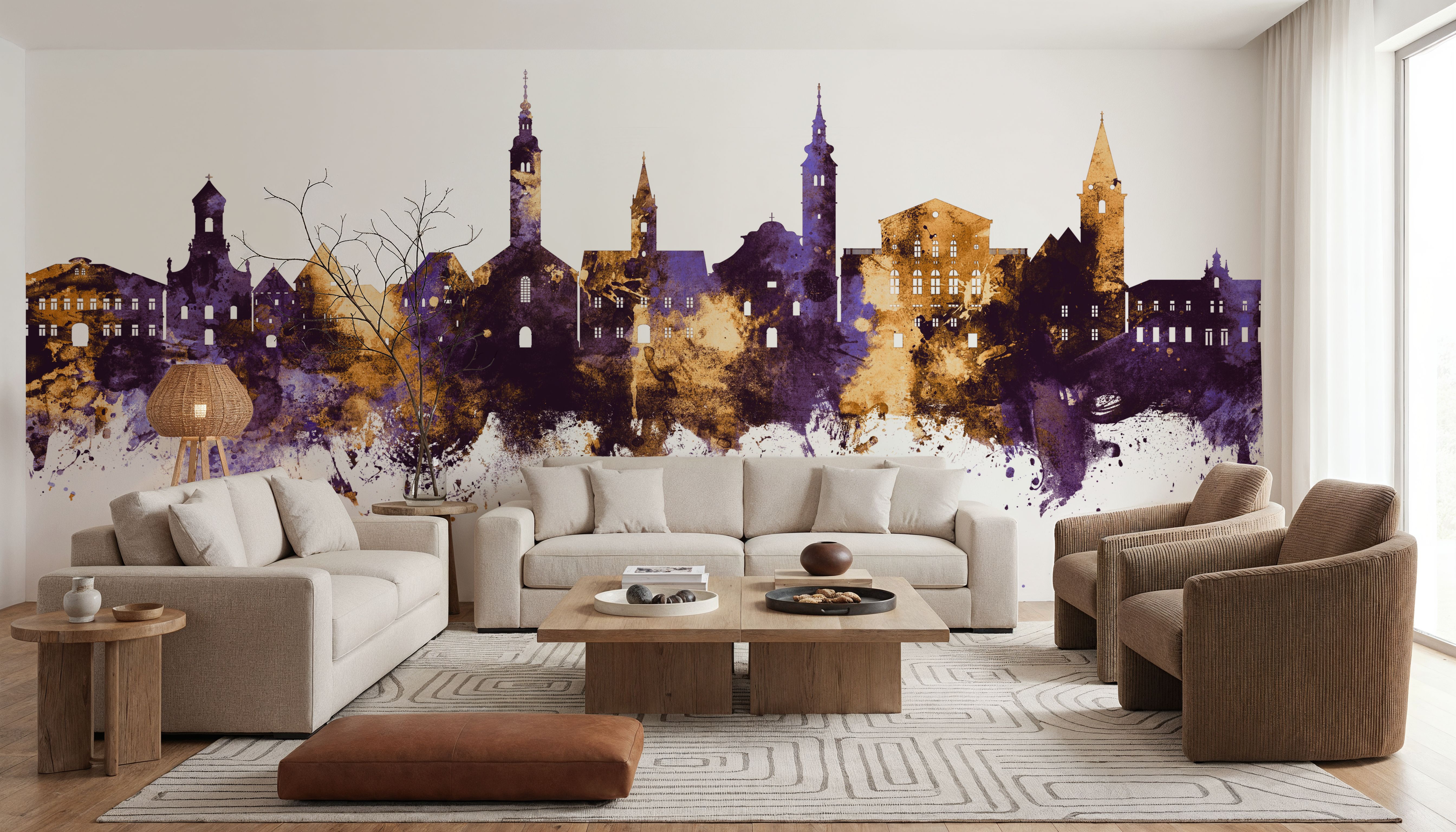 Varaždin Croatia Skyline Purple & Gold