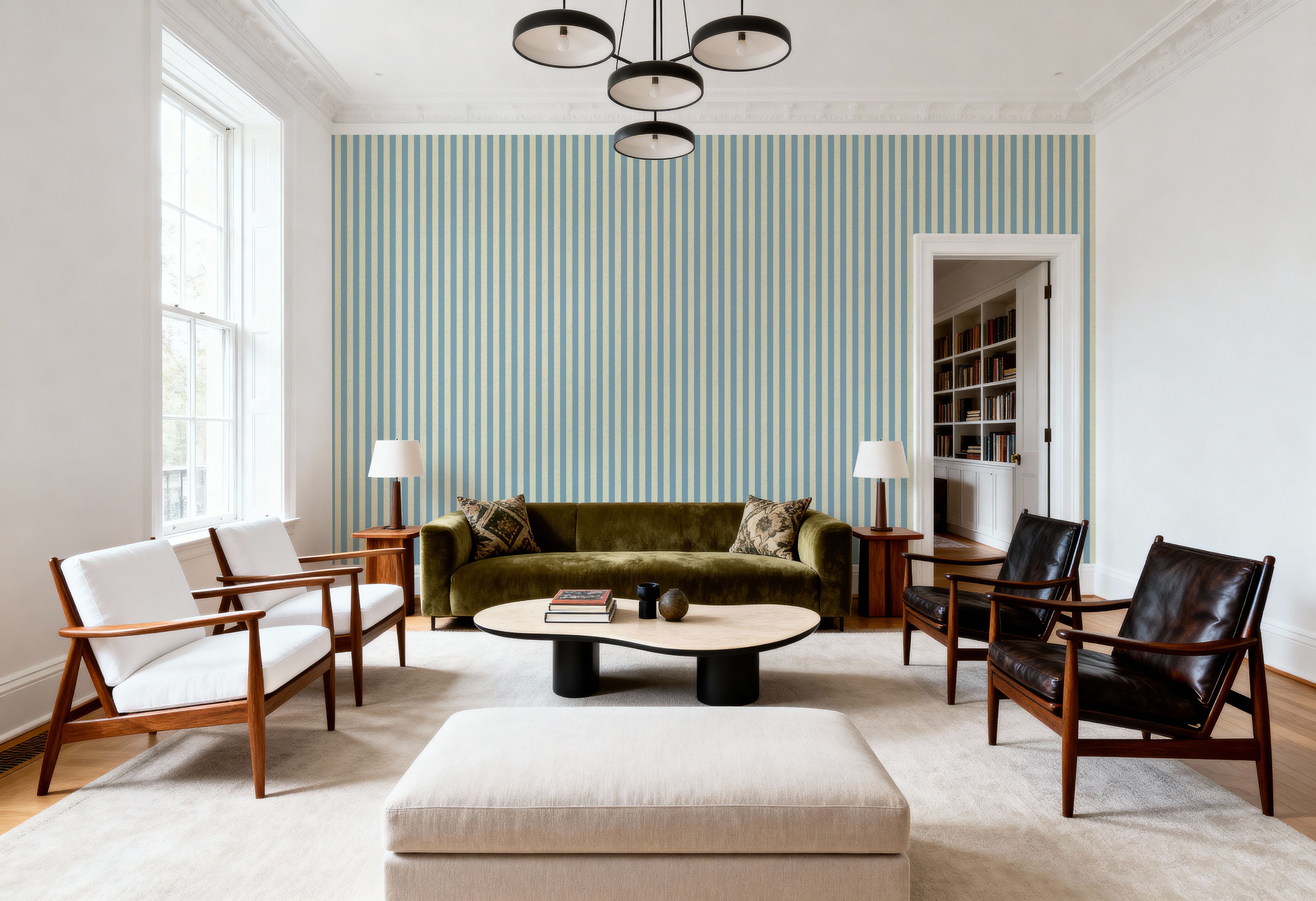 Ticking Awning Stripes, Baby Blue