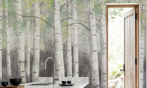Soft Birches Charcoal