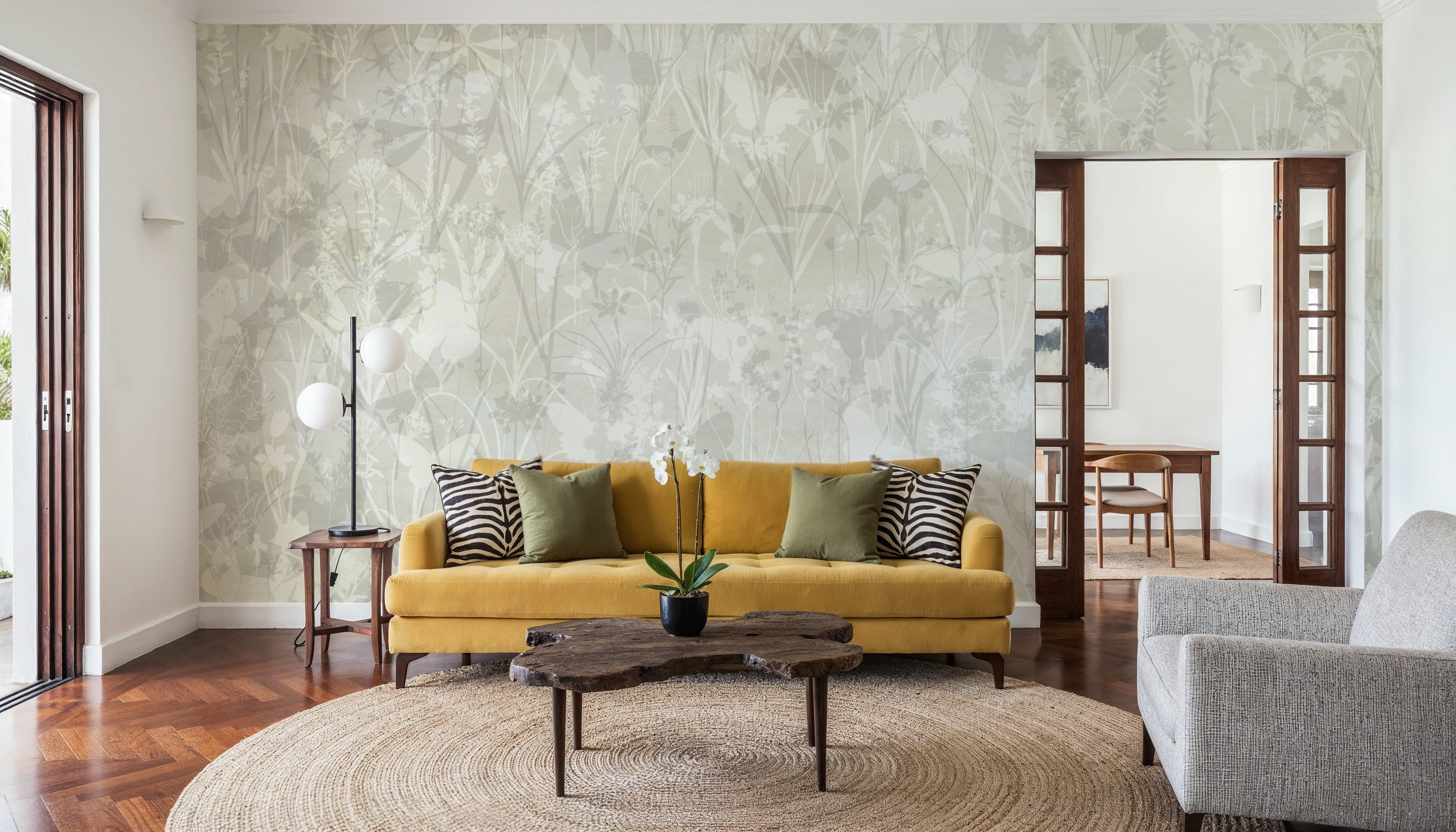 Herbals and Butterflies Double Silhouette Yellow