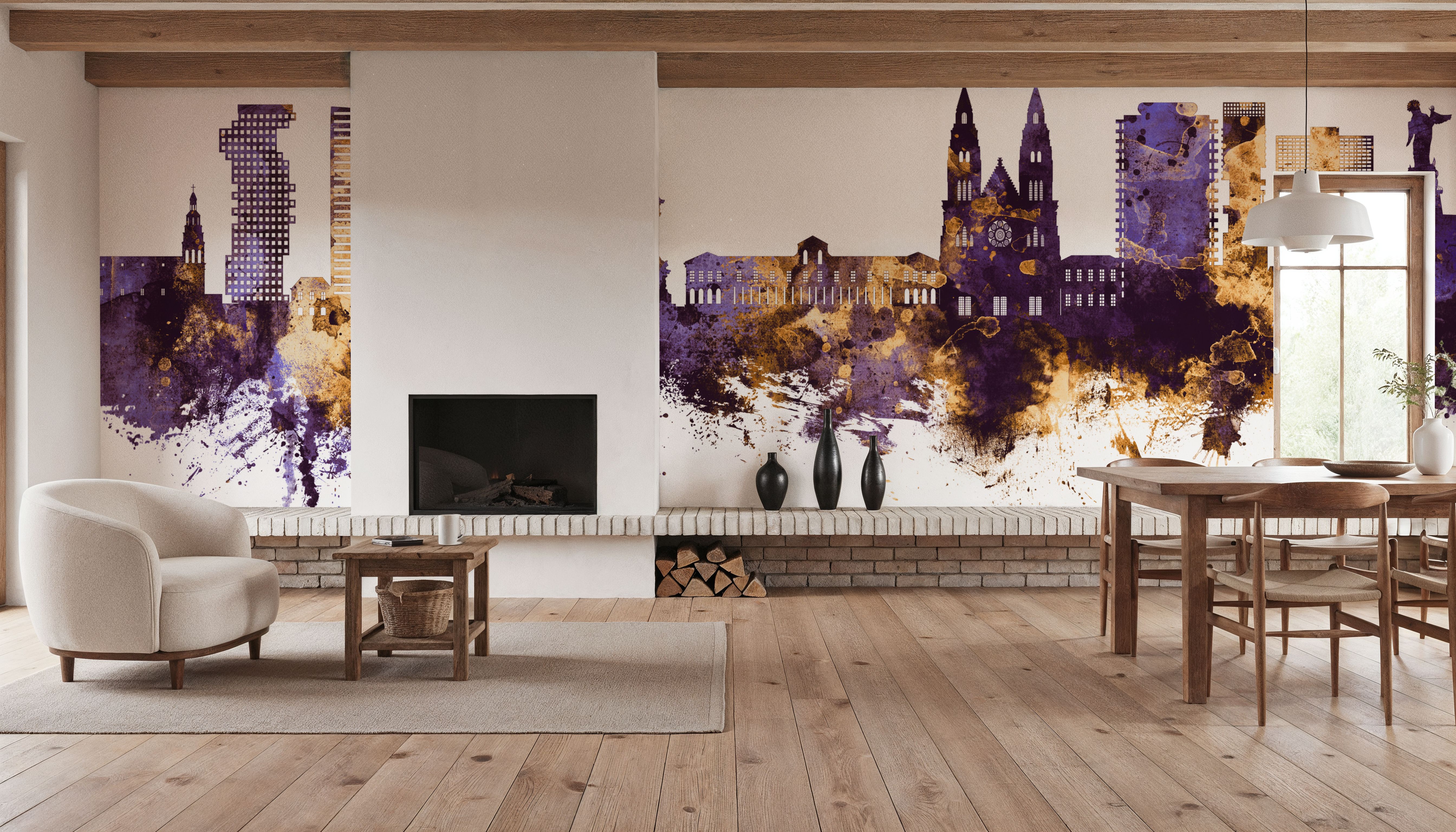 Quito Ecuador Skyline Purple & Gold