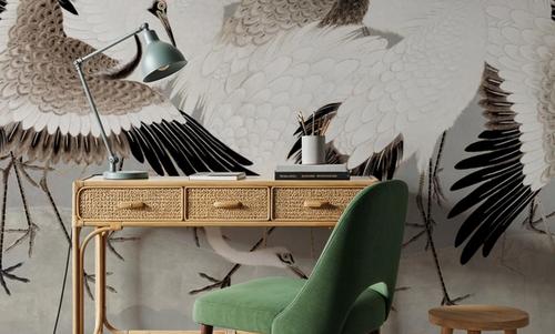 Japanese Flock of Cranes, Pewter