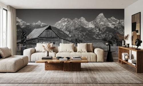 Mountain Homestead Black & White