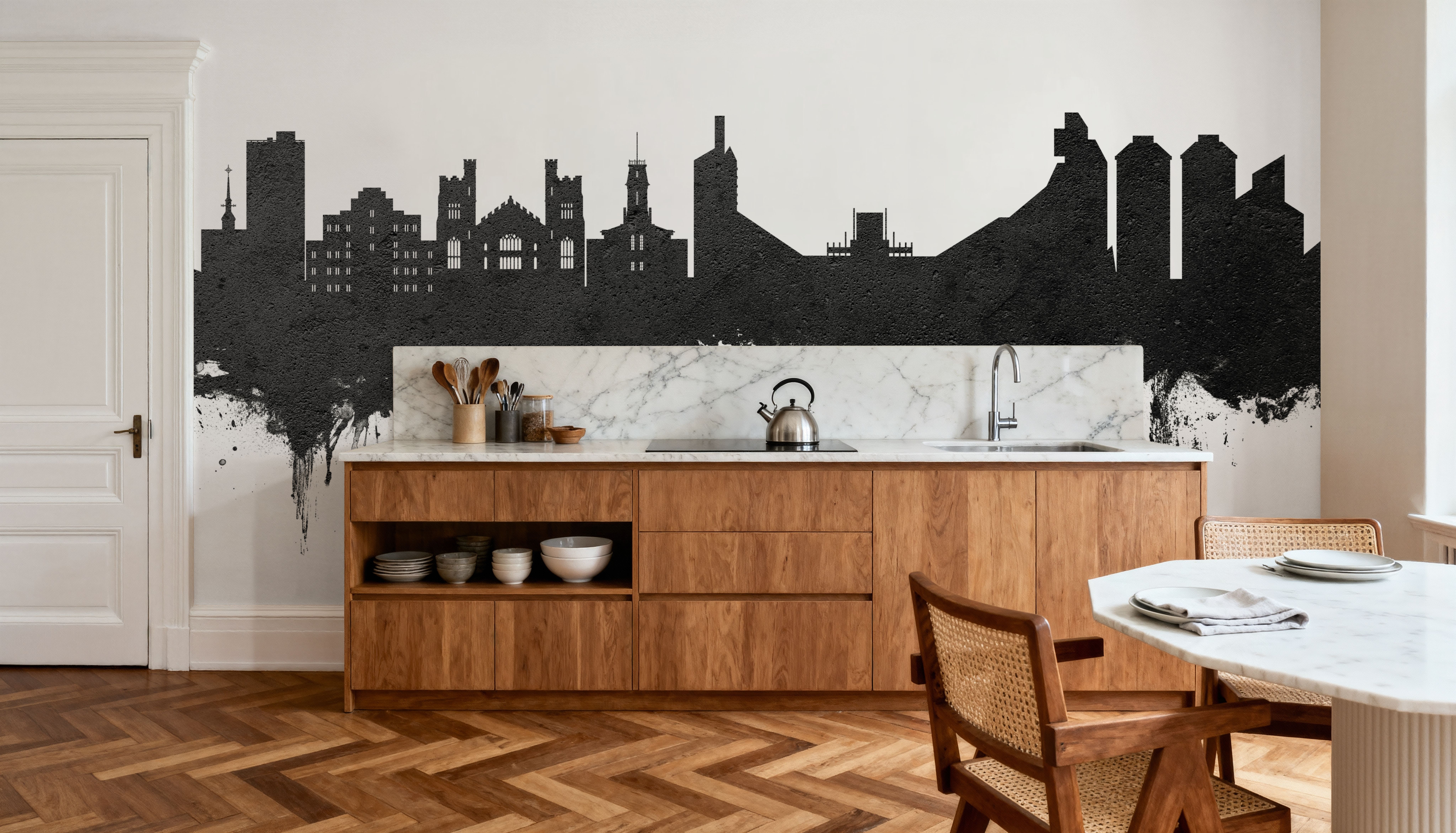 Boulder Colorado Skyline Black & White