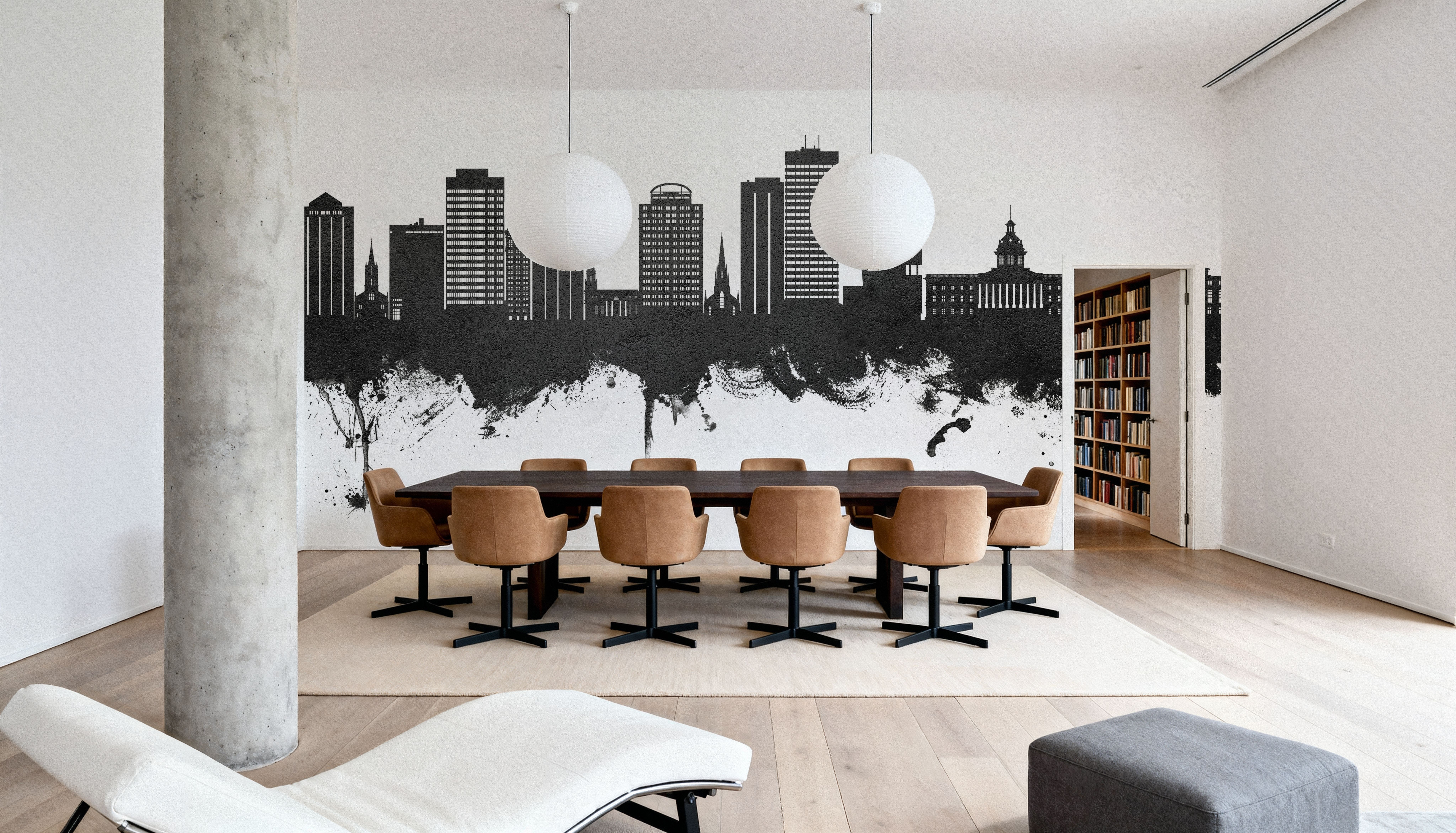 Columbia South Carolina Skyline Black & White