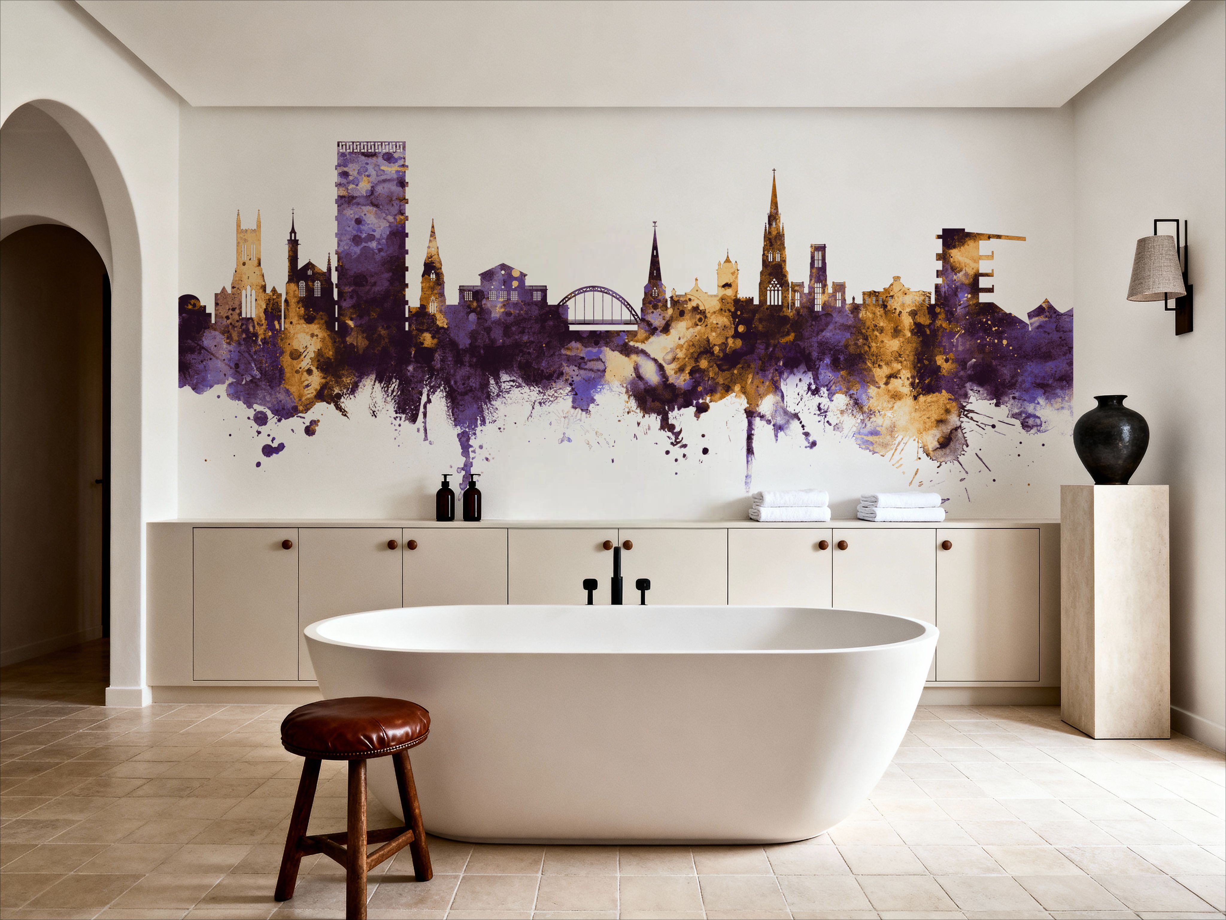 Cheltenham England Skyline Purple & Gold