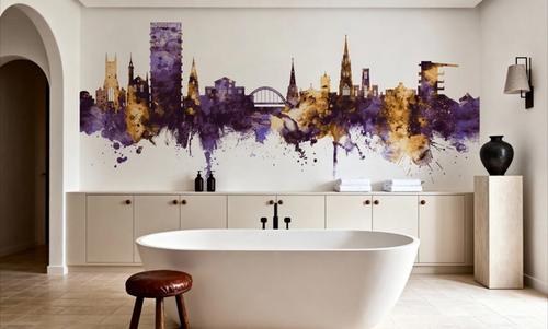 Cheltenham England Skyline Purple & Gold