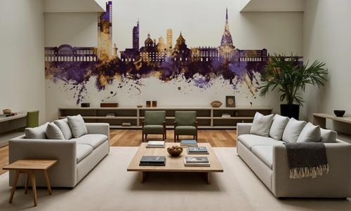 Turin Italy Purple & Gold
