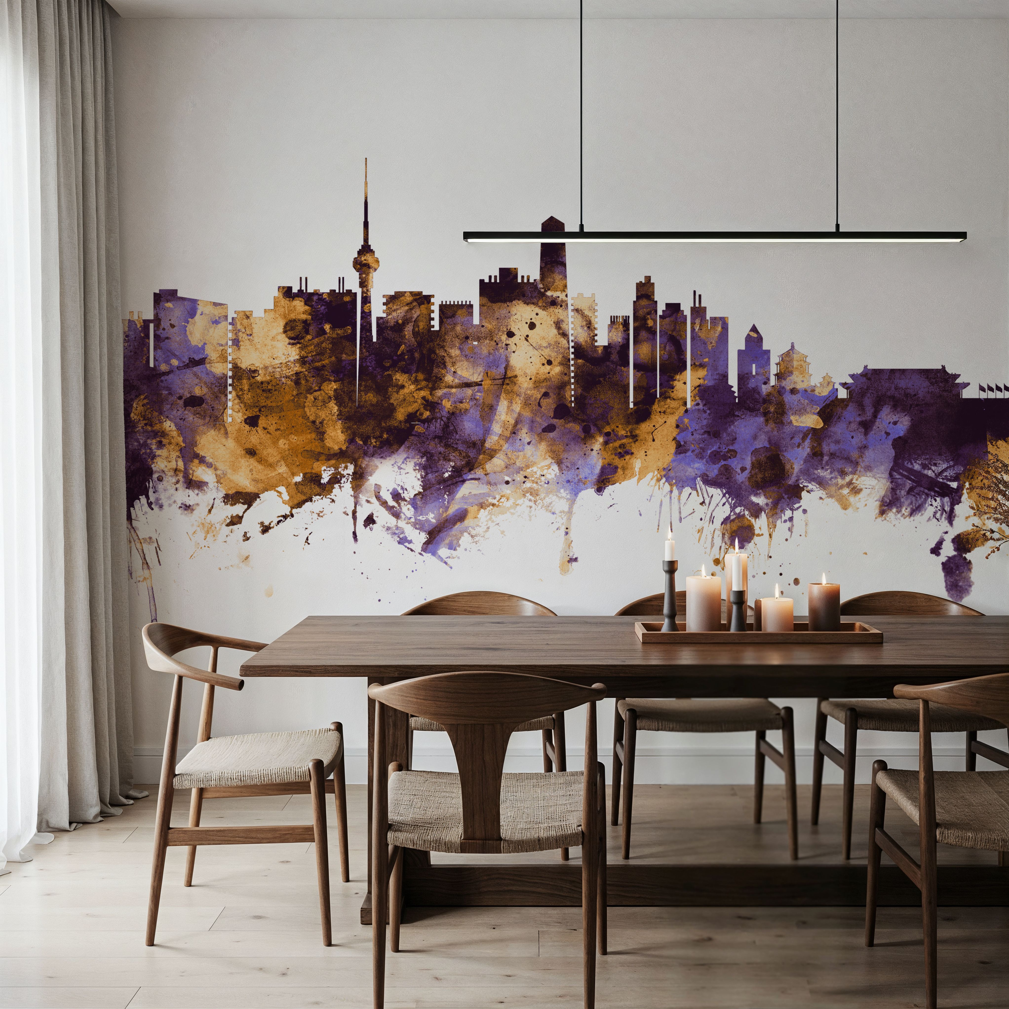 Beijing Skyline Purple & Gold