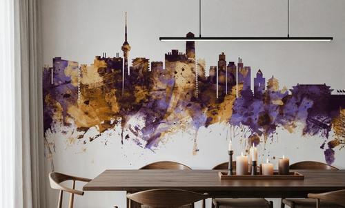 Beijing Skyline Purple & Gold