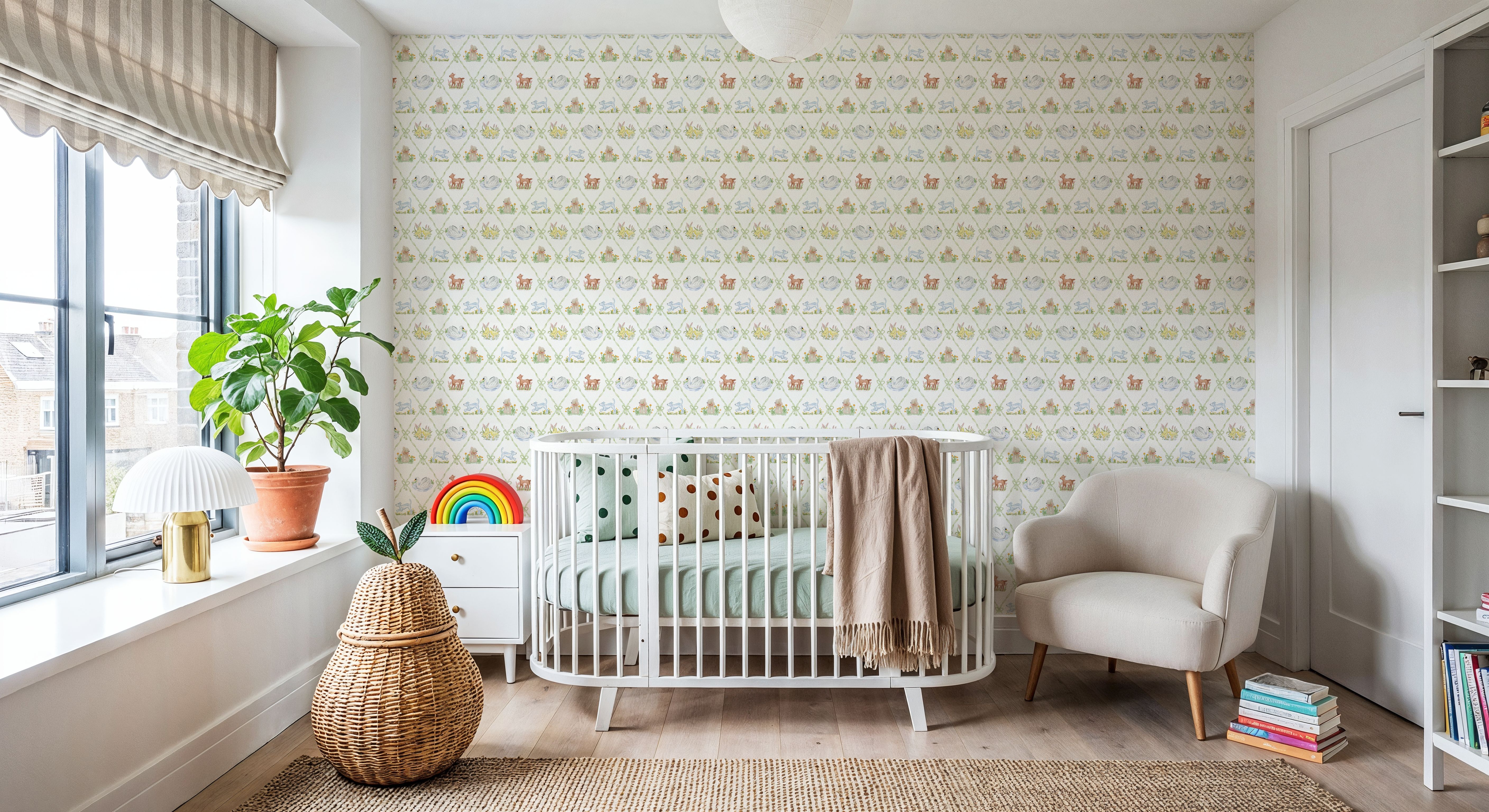 Farm Animals Argyle, Light Green