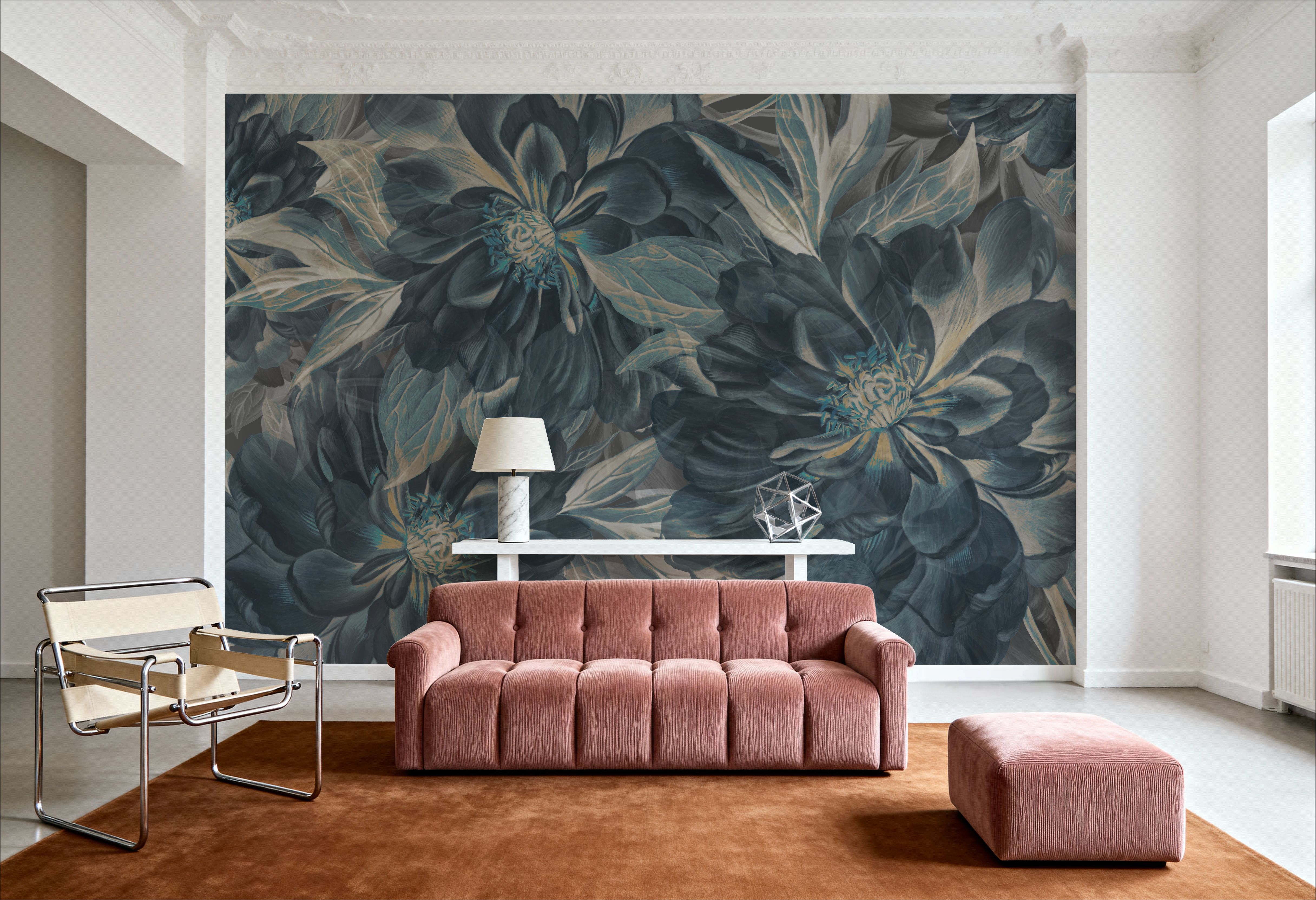 Peony Study - Midnight Teal